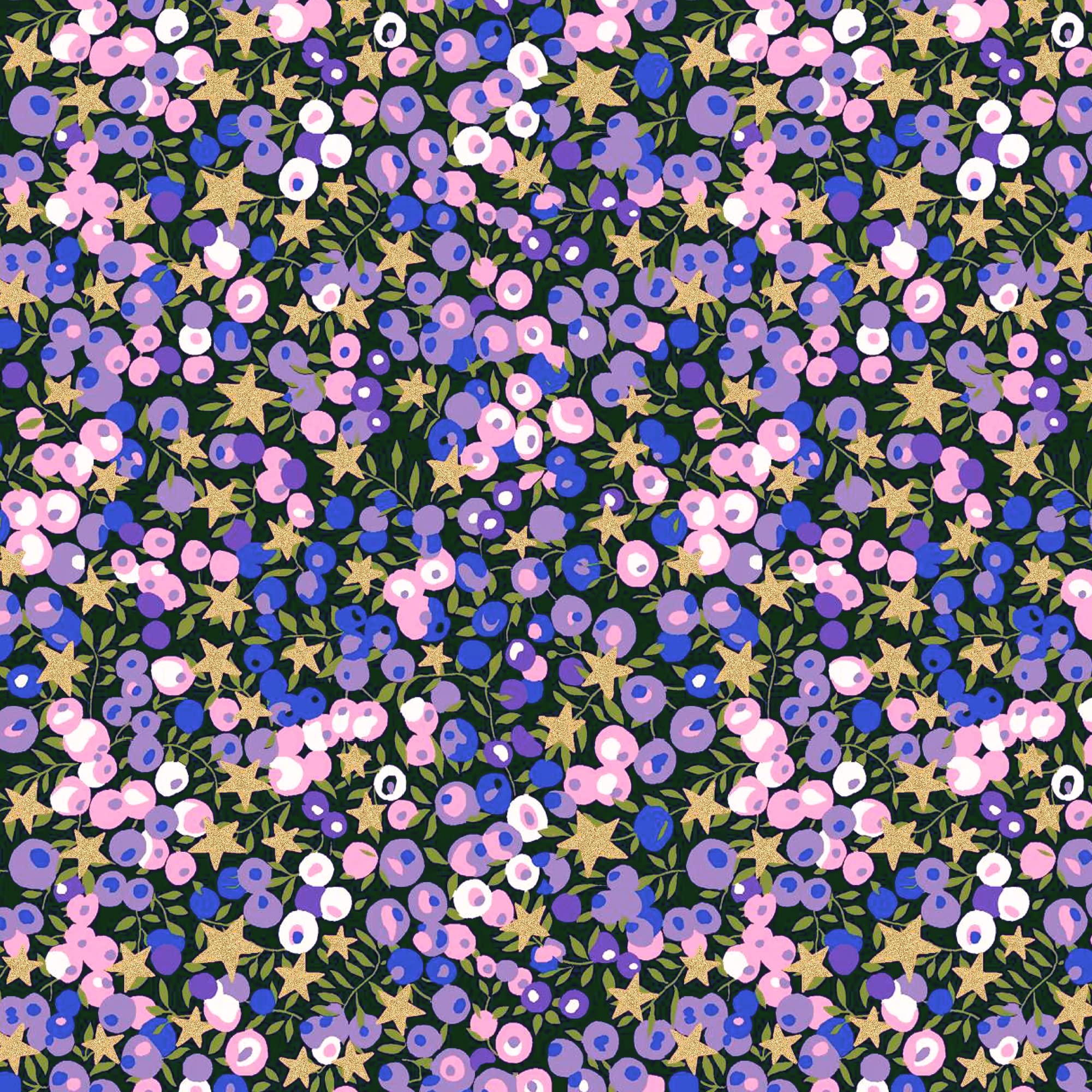 Liberty London 'Wiltshire Star Purple' Skinny Scarf - Elegant Headband & Handbag Accessory | Premium Tana Lawn Cotton with Metallic Stars | Perfect for Everyday Wear, Gift Giving & Special Occasions