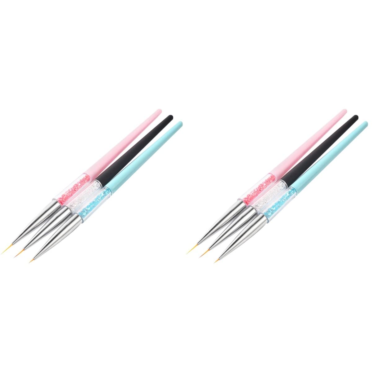 FRCOLOR Professional 6-Piece Manicure Pedicure Set - Nail Art Brushes, Acrylic Liner Pens & Drawing Tools for Salon & Home Nail Care | Perfect for Gel Polish, Acrylic Nails & DIY Nail Designs