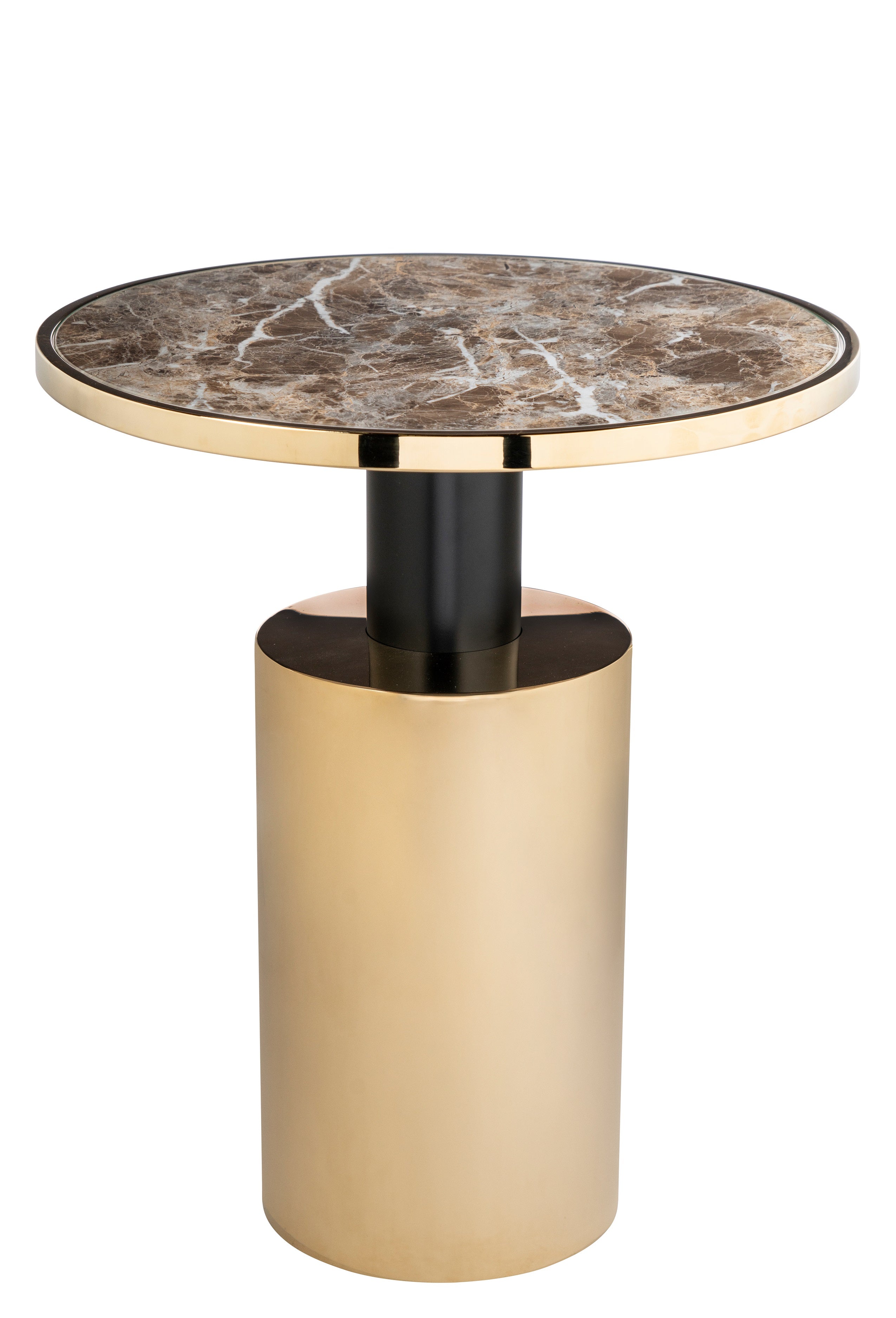 Taylor Set of 2 Modern Coffee Tables - Brown and Gold Accent Living Room Furniture for Small Spaces & Apartments