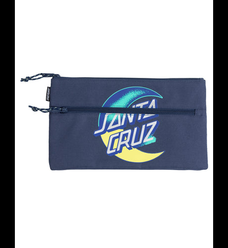 Santa Cruz Dark Arts Moon Dot Dual Zip Pencil Case - Stylish School & Office Organizer for Pens, Markers & Art Supplies - Perfect for Students, Artists & Professionals