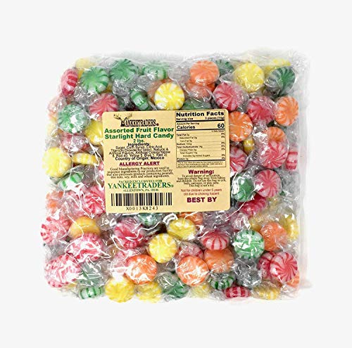 Yankee Traders Assorted Fruit Flavors Starlight Hard Candy - 2 Pounds Bulk Bag | Classic American Hard Candies for Parties, Office Treats & Gift Baskets