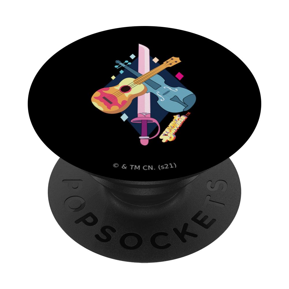Steven Universe Rose Quartz Sword & Guitar PopSockets PopGrip - Swappable Phone Grip & Stand for Phones, Tablets | Perfect for Fans, Collectors & Daily Use