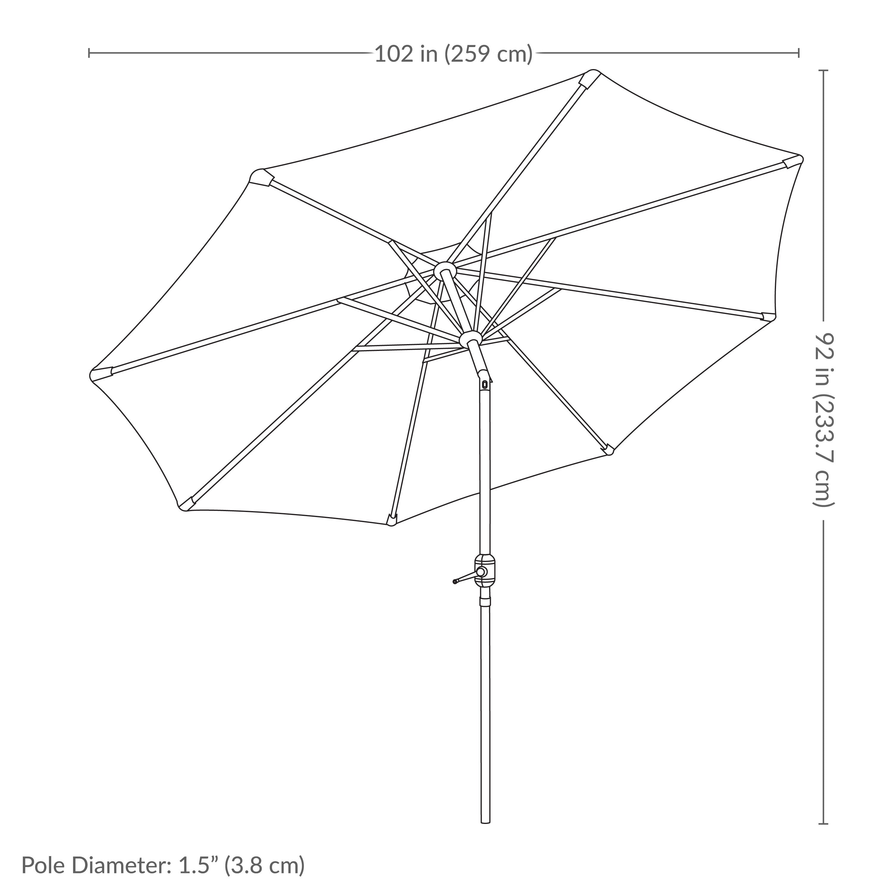 Sunnydaze 8.5 ft Outdoor Patio Umbrella with Realistic Woodgrain Finish - Perfect for Backyard, Poolside, and Garden Shade