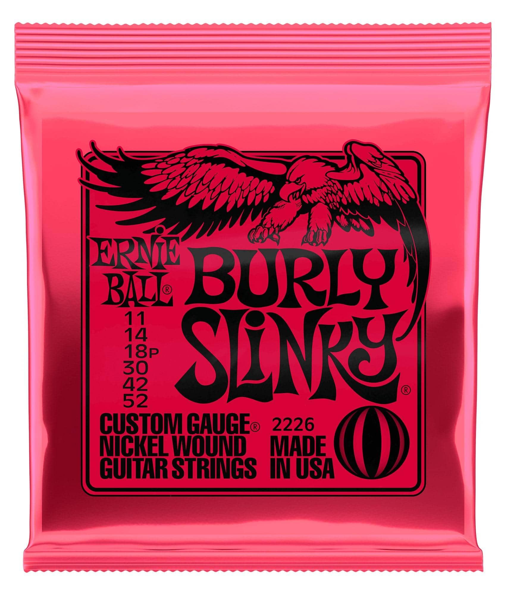 Ernie Ball Burly Slinky Nickel Wound Electric Guitar Strings 11-52 Gauge (P02226) - Premium Nickel Plated Steel for Warm Tone & Durability - Perfect for Rock, Metal & Heavy Gauge Players