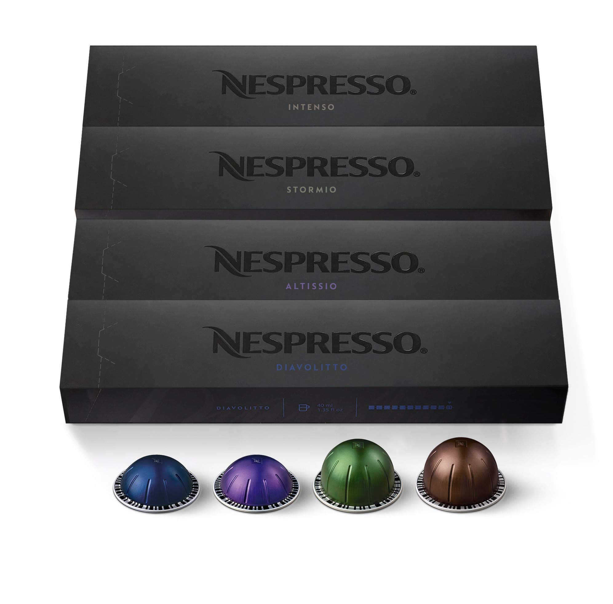 Nespresso VertuoLine Dark Roast Coffee & Espresso Variety Pack (40 Capsules) + Double Espresso Scuro (30 Capsules) - Bold & Rich Flavors for Home & Office Coffee Lovers