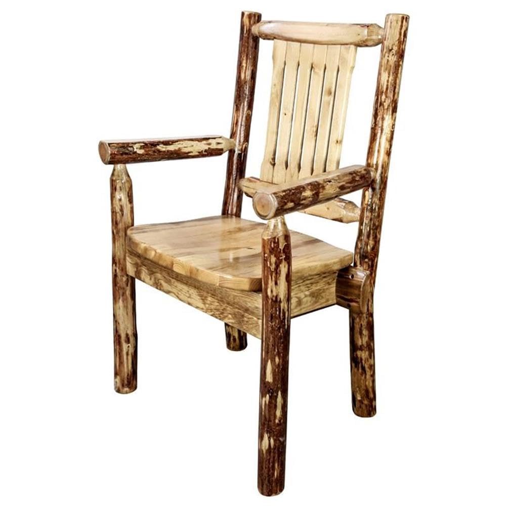 Montana Woodworks Log Furniture - Handcrafted Captain Chair from Glacier Country Collection - Rustic Home Decor for Cabin, Lodge & Outdoor Living