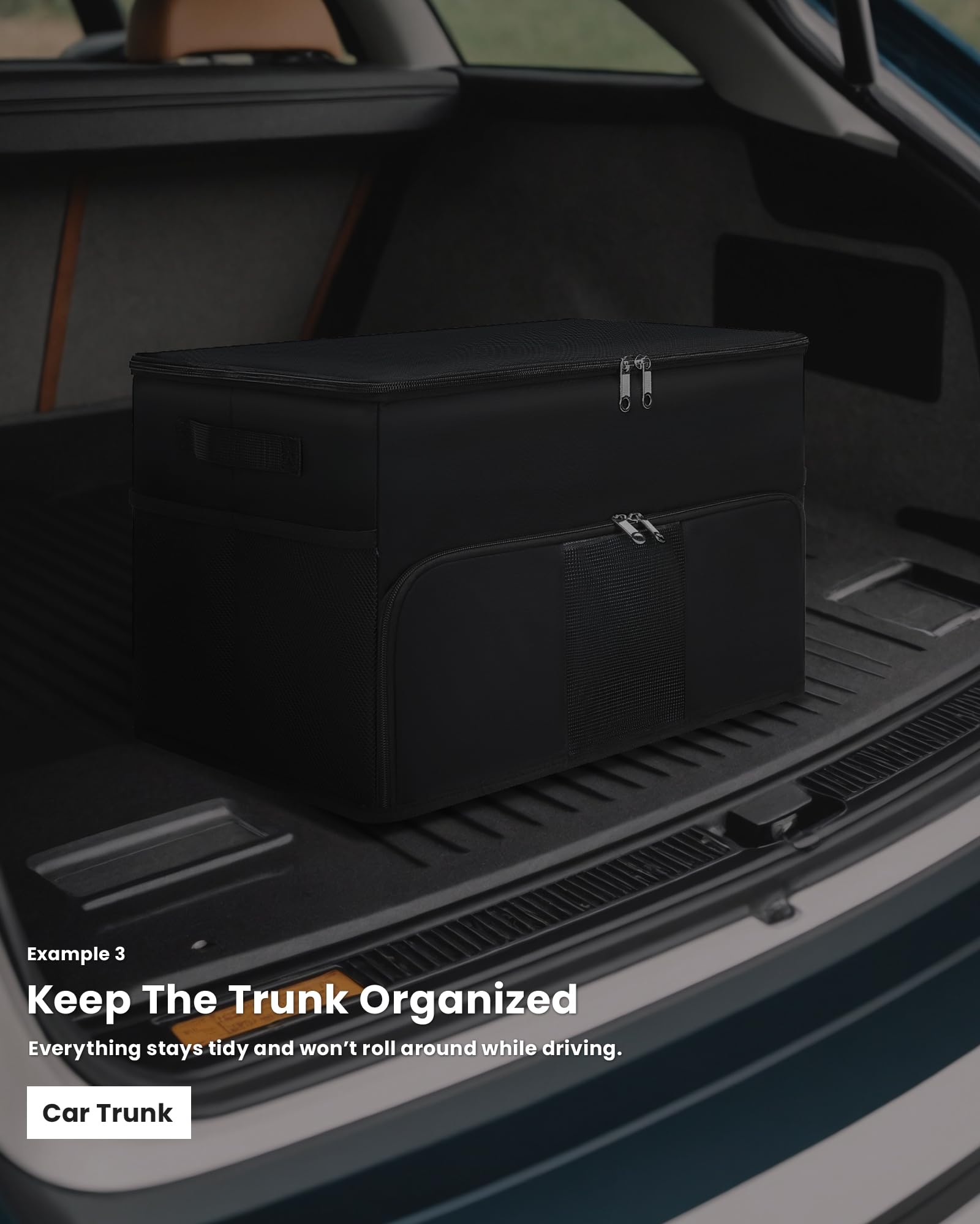 Premium Golf Trunk Organizer - Large Collapsible Storage Box with 4 Dividers for Golf Shoes, Clothes, Gloves & Hats | Water-Resistant Golf Shoe Bag Holds 2 Pairs | Perfect Golf Accessories for Men & Women | Ideal for Car Storage, Travel & Golf Course Organization