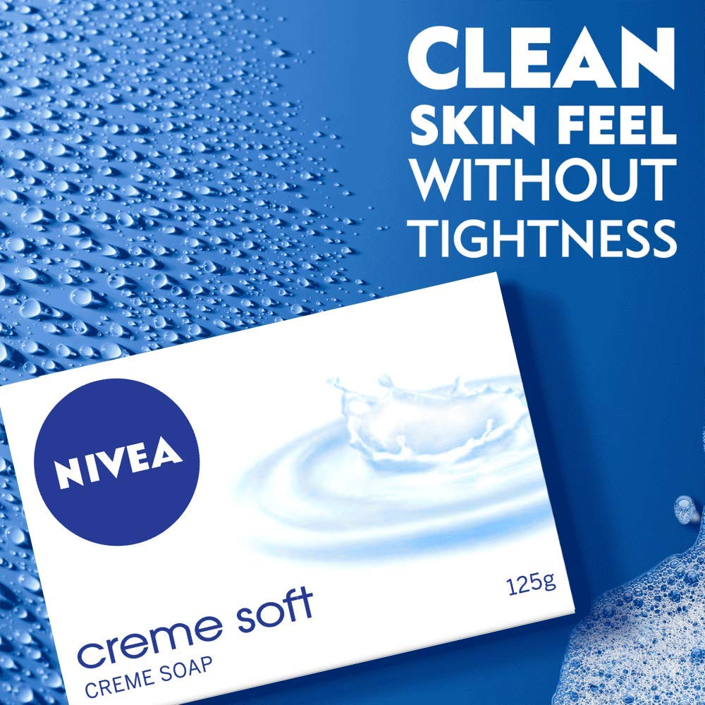 NIVEA Creme Soft Soap for Hands and Body - 75g (Pack of 2) | Moisturizing & Gentle Cleansing | Perfect for Daily Skincare, Travel & Gym Essentials