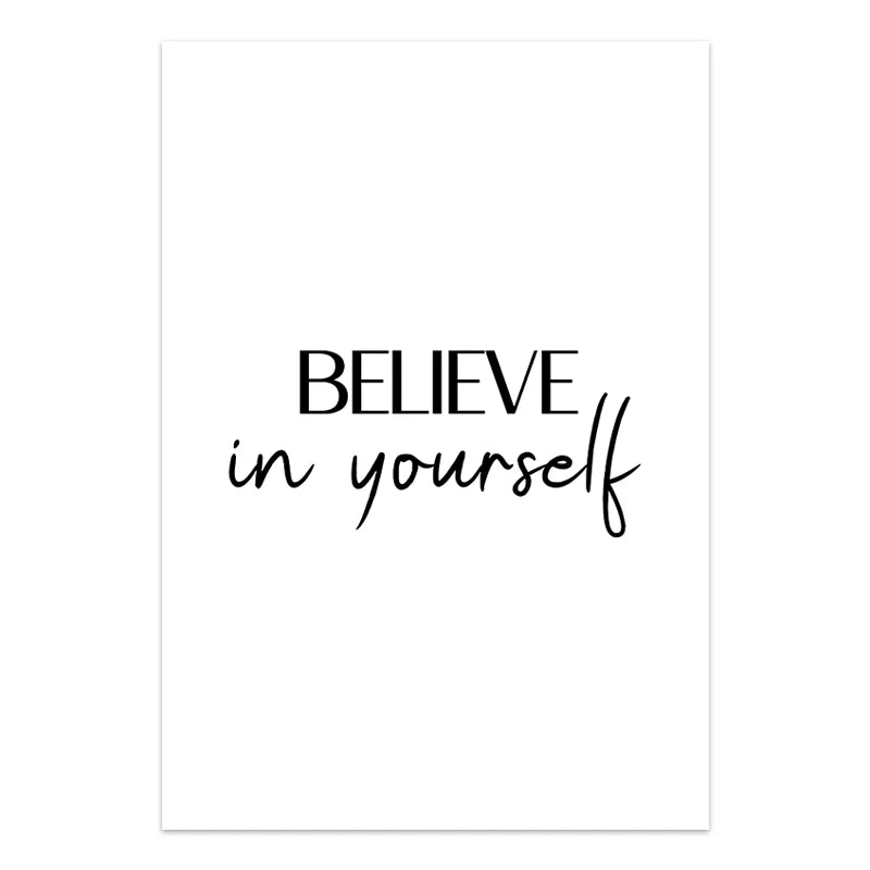 Inspirational Quotes Wall Art - Modern Cursive Verse Canvas Paintings & Posters for Home Office Decor | Nordic Style Motivational Wall Decor for Living Room, Bedroom & Workspace