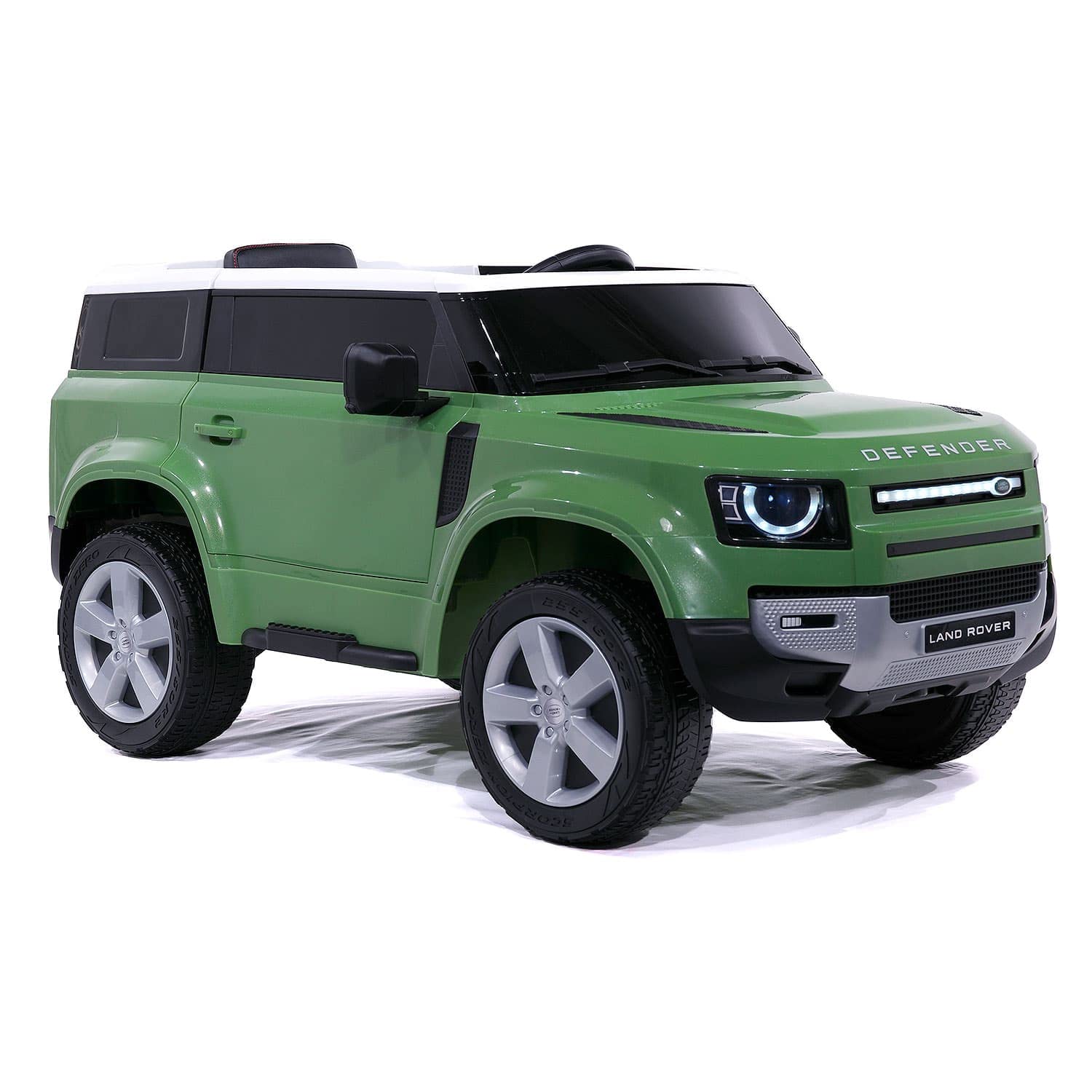 Moderno Kids Land Rover Defender 12V Electric Ride-On Car with Parental Remote Control, MP3/USB Music Player, Leather Seat & LED Lights - Perfect for Outdoor Play, Birthday Gifts & Toddler Adventures