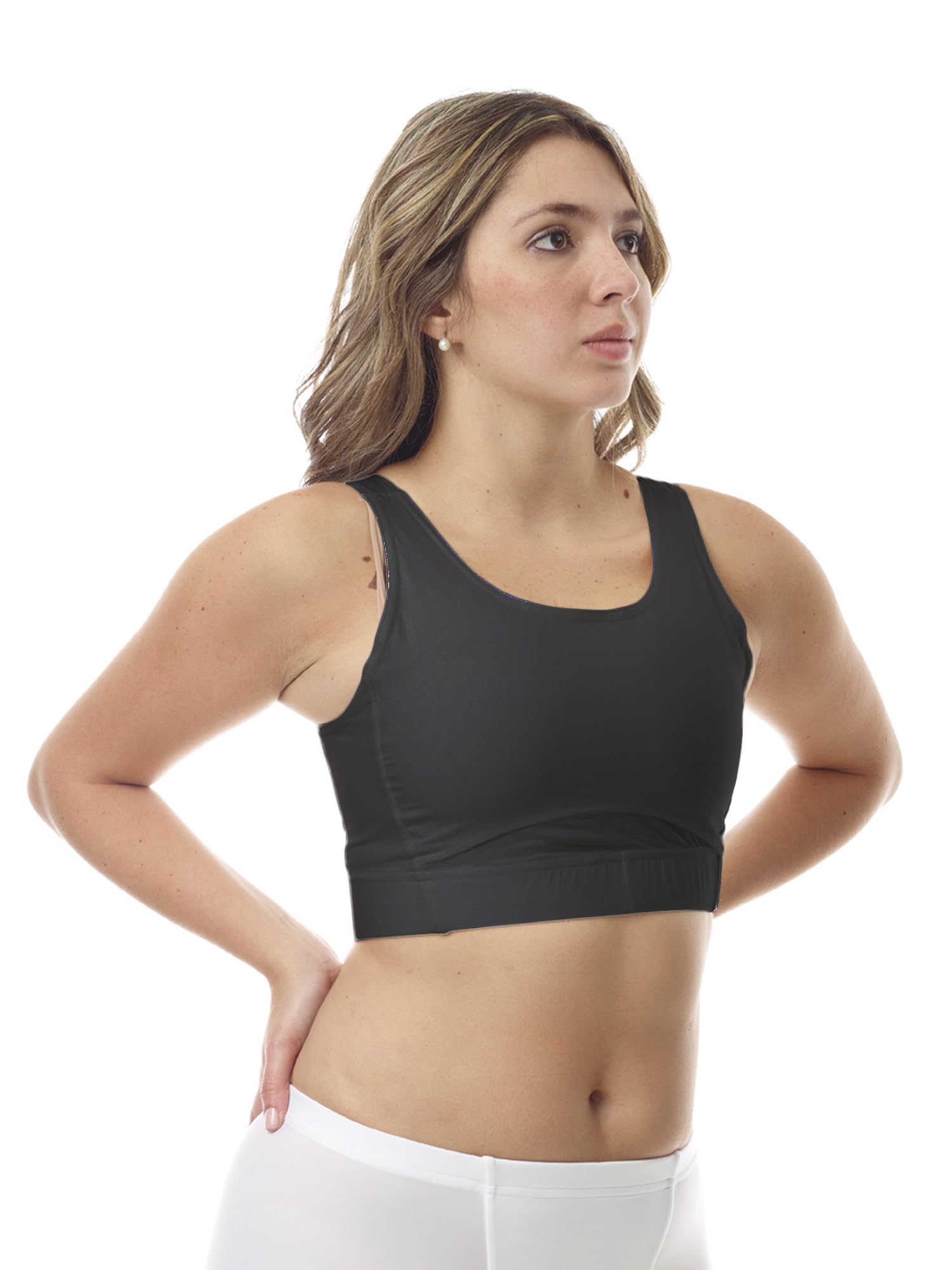 Underworks MagiCotton Sports Bra & Binding Minimizer Bra for Women - Comfortable Compression Top for Workouts, Yoga & Everyday Wear