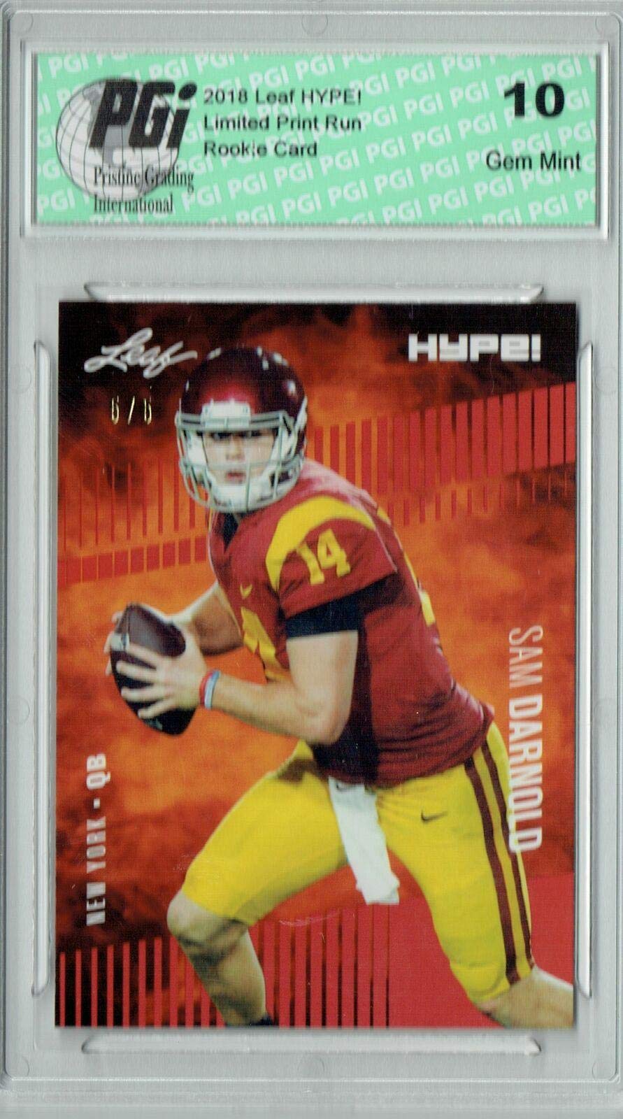2018 Leaf HYPE! #4 SP Sam Darnold Rookie Card PGI 10 - Limited Edition of 5 - Collectible Football Trading Card for NFL Fans & Sports Memorabilia Collectors - Perfect for Display, Investment, and Gifting