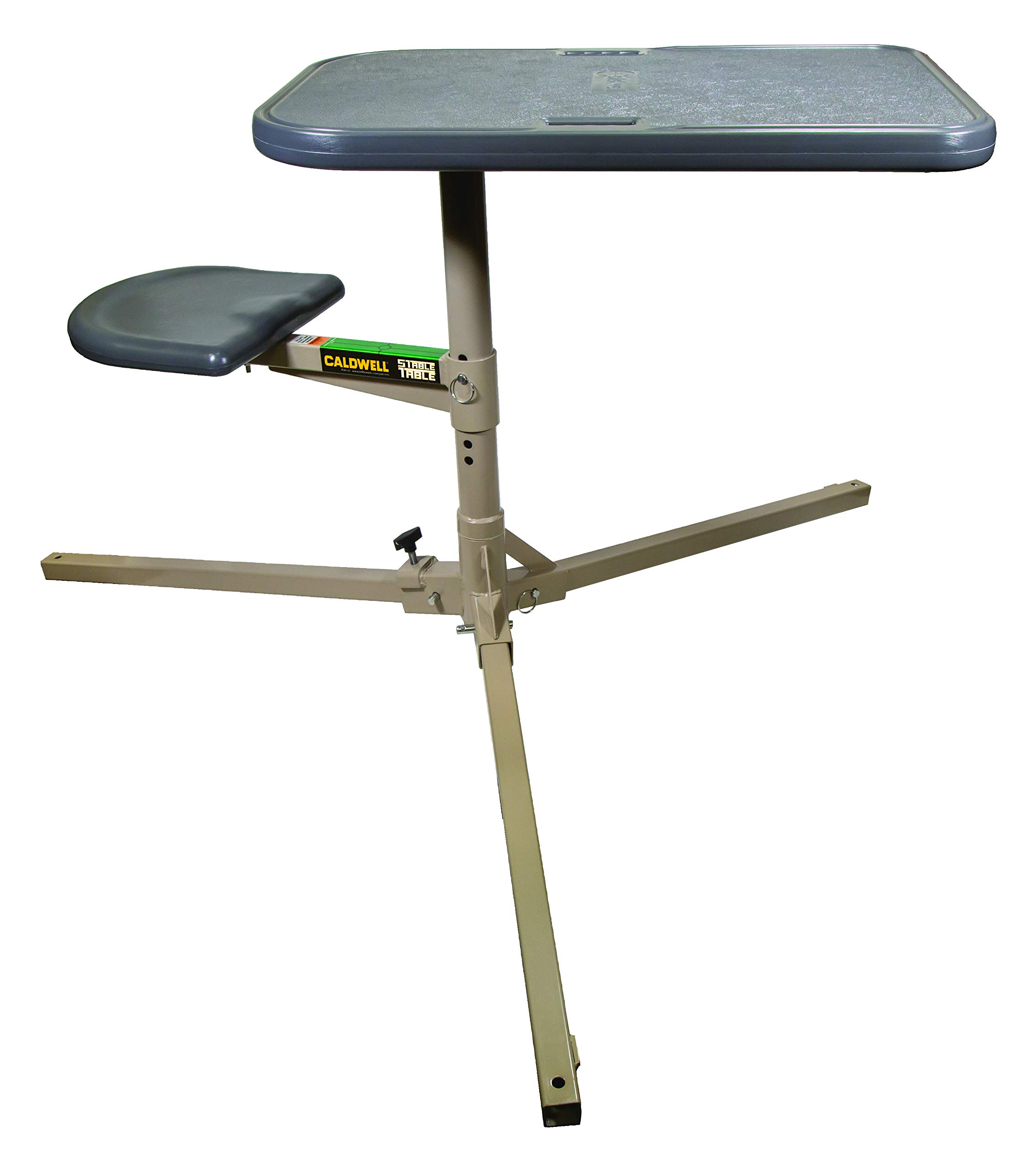 Caldwell Ambidextrous Stable Table - 360° Rotating Weatherproof Synthetic Top & Seat for Outdoor Shooting, Range, Hunting & Gun Cleaning | Perfect for Target Practice & Firearm Maintenance