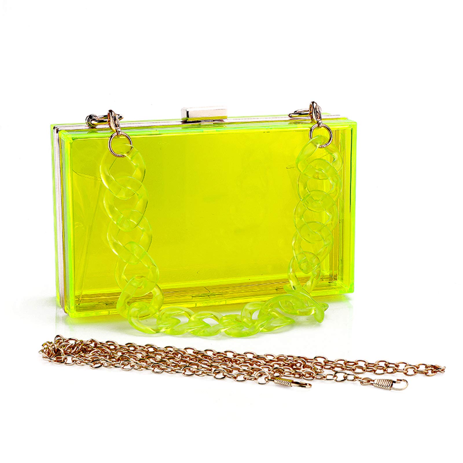 Women's Acrylic Transparent Gold Star Evening Clutch Purse - Vintage Banquet Handbag for Parties, Weddings & Formal Events