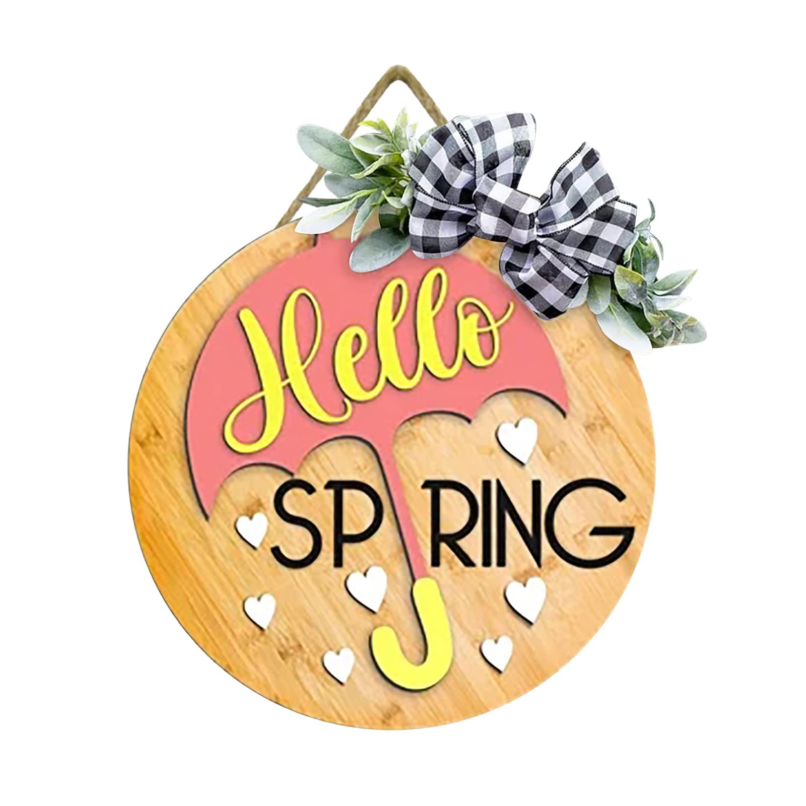 Happy Spring Easter House Number Sign - Glass Beads Hanging Decor for Planting, Front Door, Garden & Outdoor Easter Decorations