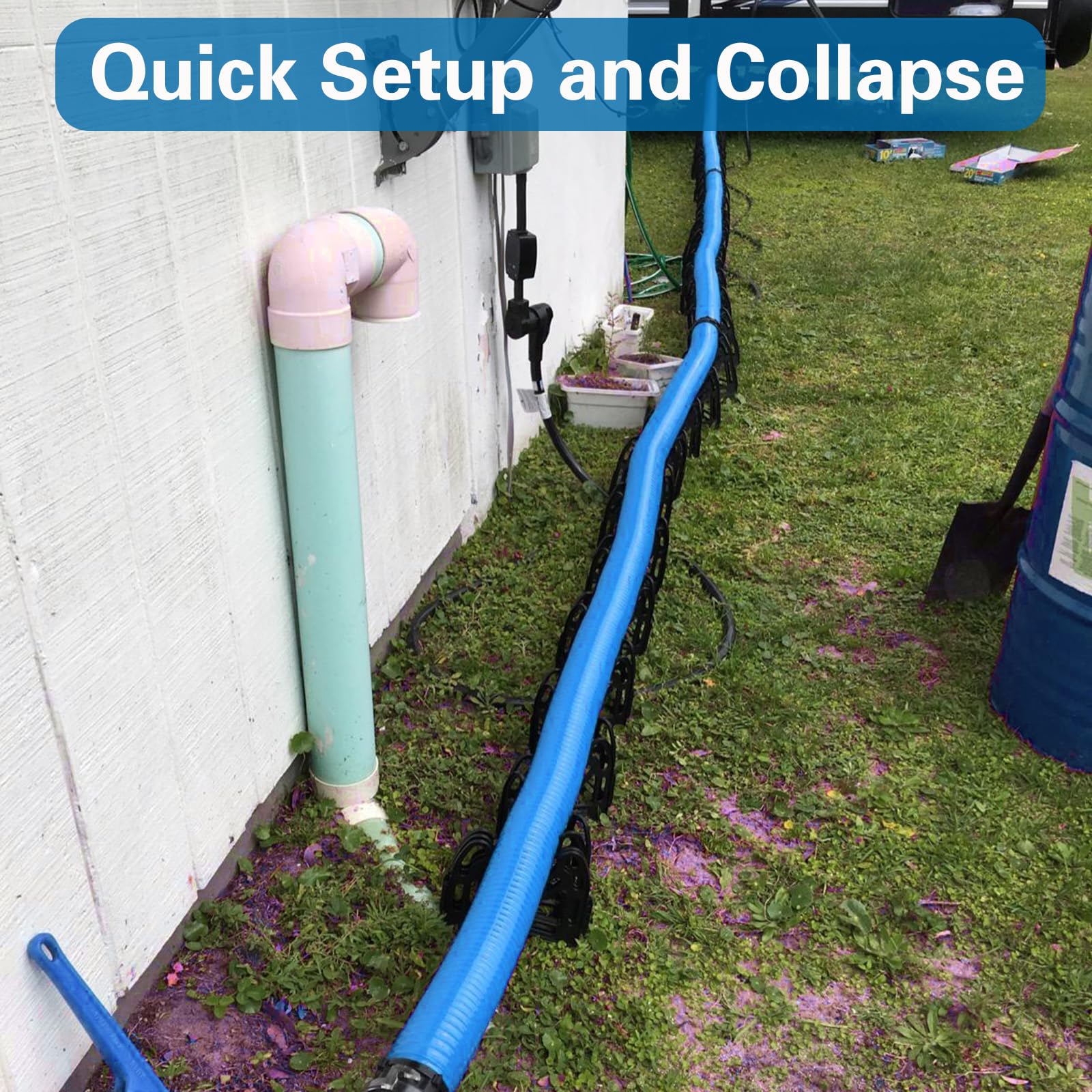 10FT RV Sewer Hose Support - Telescoping Camper Hose Holder with Carrying Strap for 3-inch Hoses | Camping & RV Waste Management