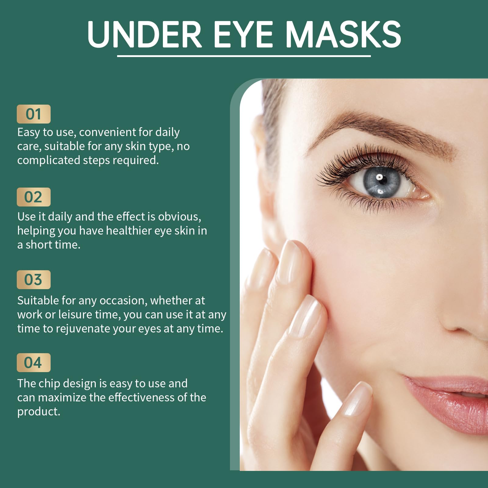 60pcs Golden Cucumber Eye Care Patches with Collagen & Hyaluronic Acid - Reduce Dark Circles & Wrinkles for Bright, Youthful Eyes | Perfect for Night Routine, Travel & Spa Days
