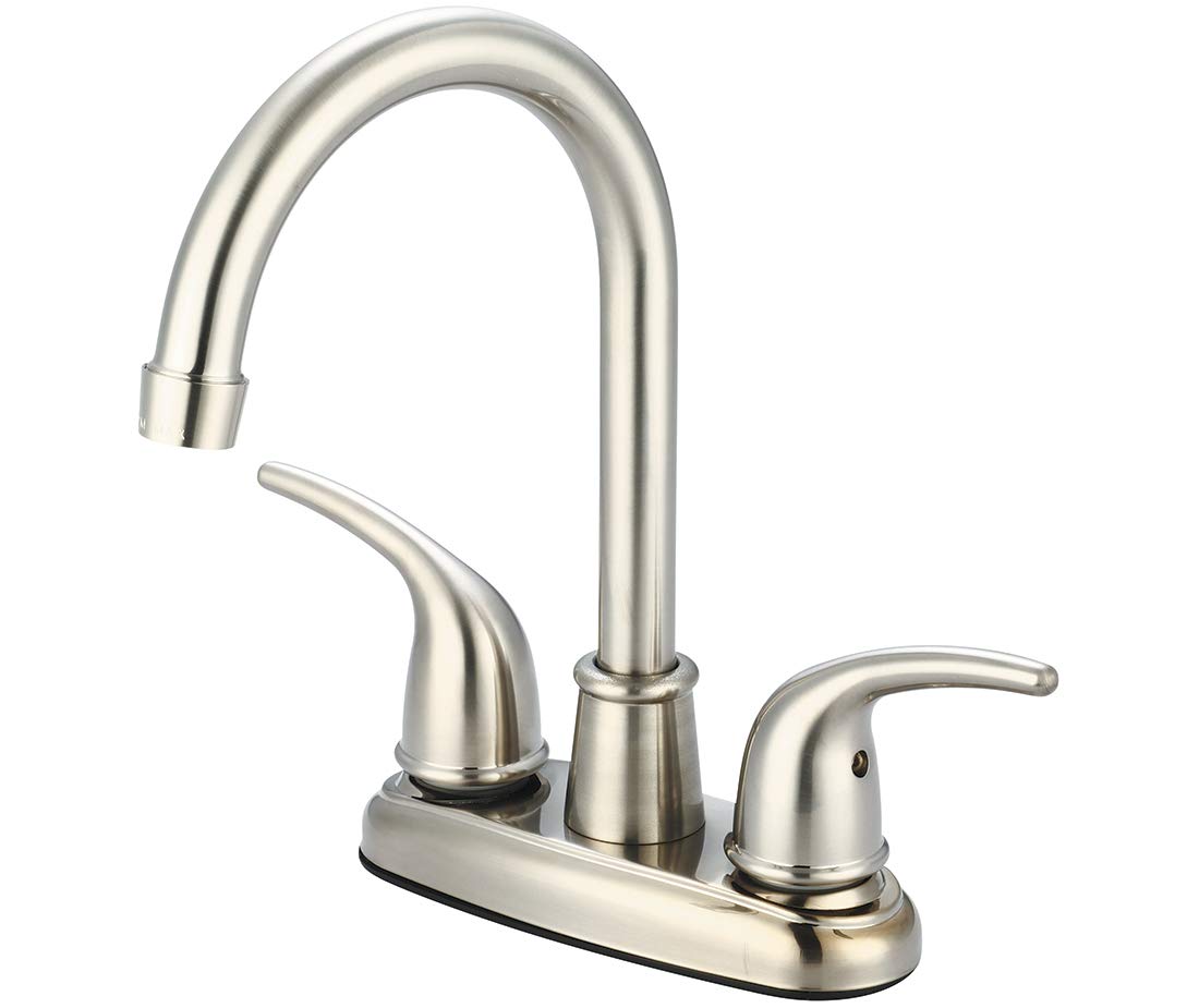 ACCENT COLLECTION - Two Handle Bar Faucet in Brushed Nickel Finish - Perfect for Kitchen Sinks, Wet Bars, and Commercial Use