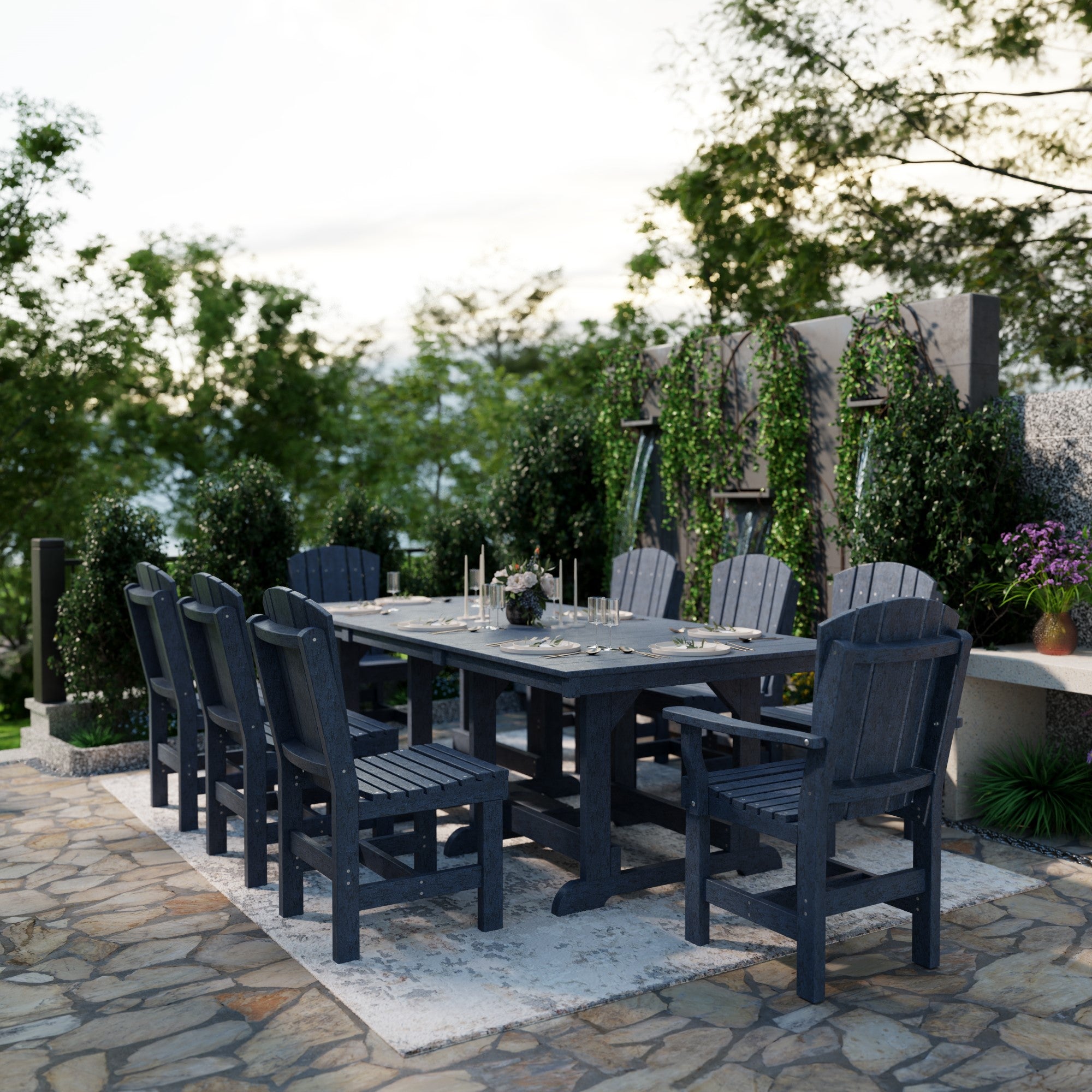 Heritage 9-Piece 44x94 Inch Dining Table Set - Perfect for Family Gatherings, Dinner Parties & Formal Dining Rooms