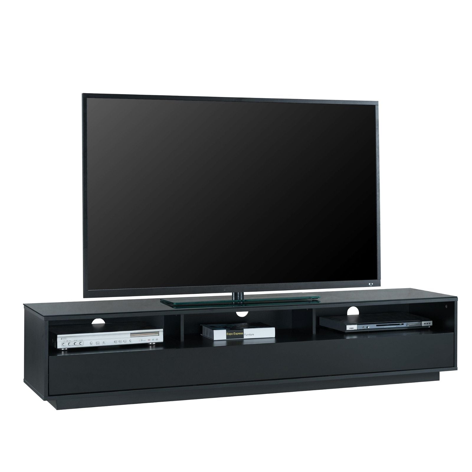 Tauris™ SUAVE1800 Black Entertainment Center - Modern TV Stand for Living Room, Home Theater & Gaming Setup
