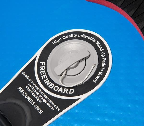 Freein 11' Explorer Inflatable Stand Up Paddle Board with Dual Action Pump & Camera Mount - Blue SUP Package for Lakes, Rivers & Ocean Paddling