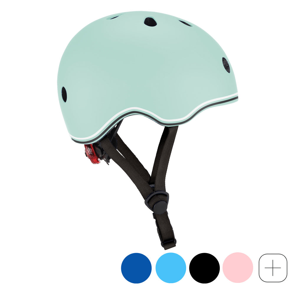 Globber Go Up Lights Scooter Helmet for Kids - Adjustable, LED Light-Up, Multi-Color Options - Perfect for Night Riding, Outdoor Play, and Safety Protection