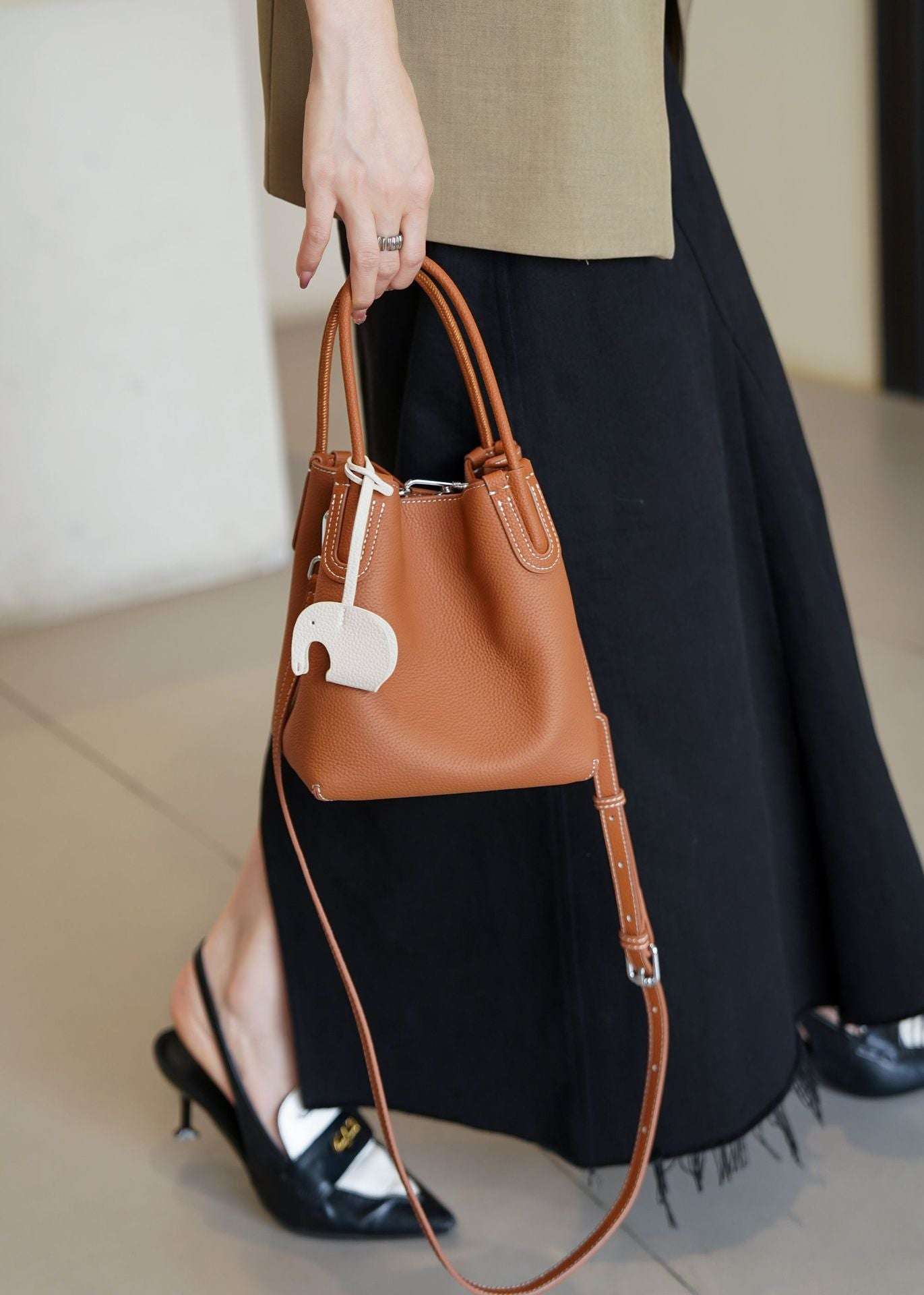 Mini Leather Bucket Bag for Women - Stylish Crossbody Purse with Adjustable Strap - Perfect for Travel, Shopping & Everyday Use