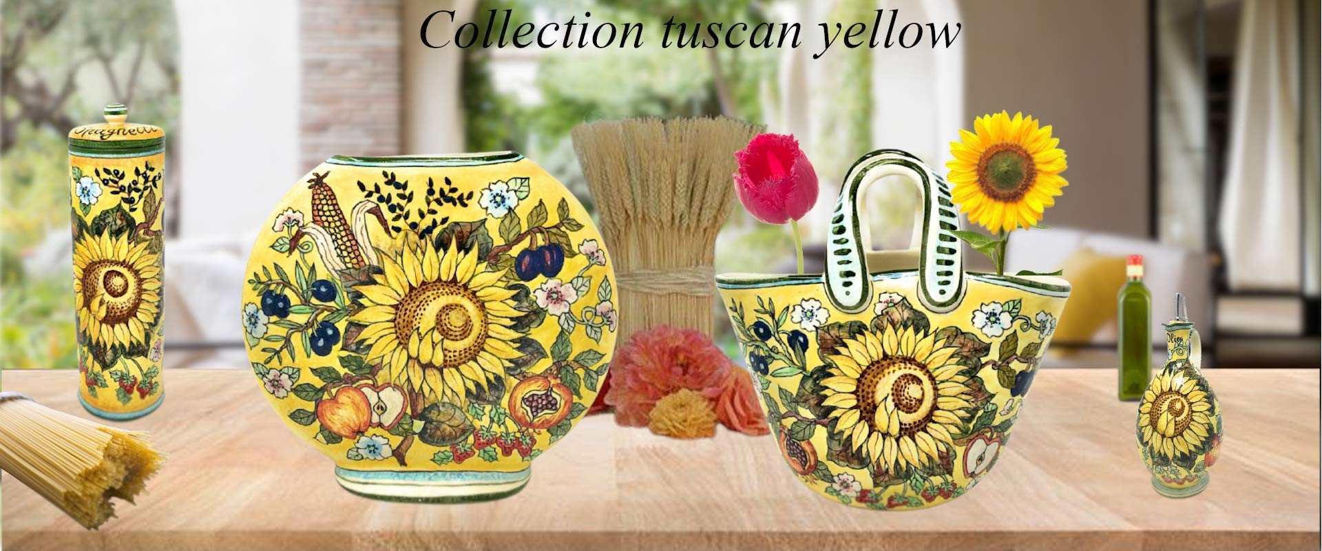 Italian Ceramic Coffee Jar Holder - Hand Painted Tuscan Art Pottery Container for Espresso & Tea Storage | Made in Italy | Perfect for Kitchen Decor & Gift Giving