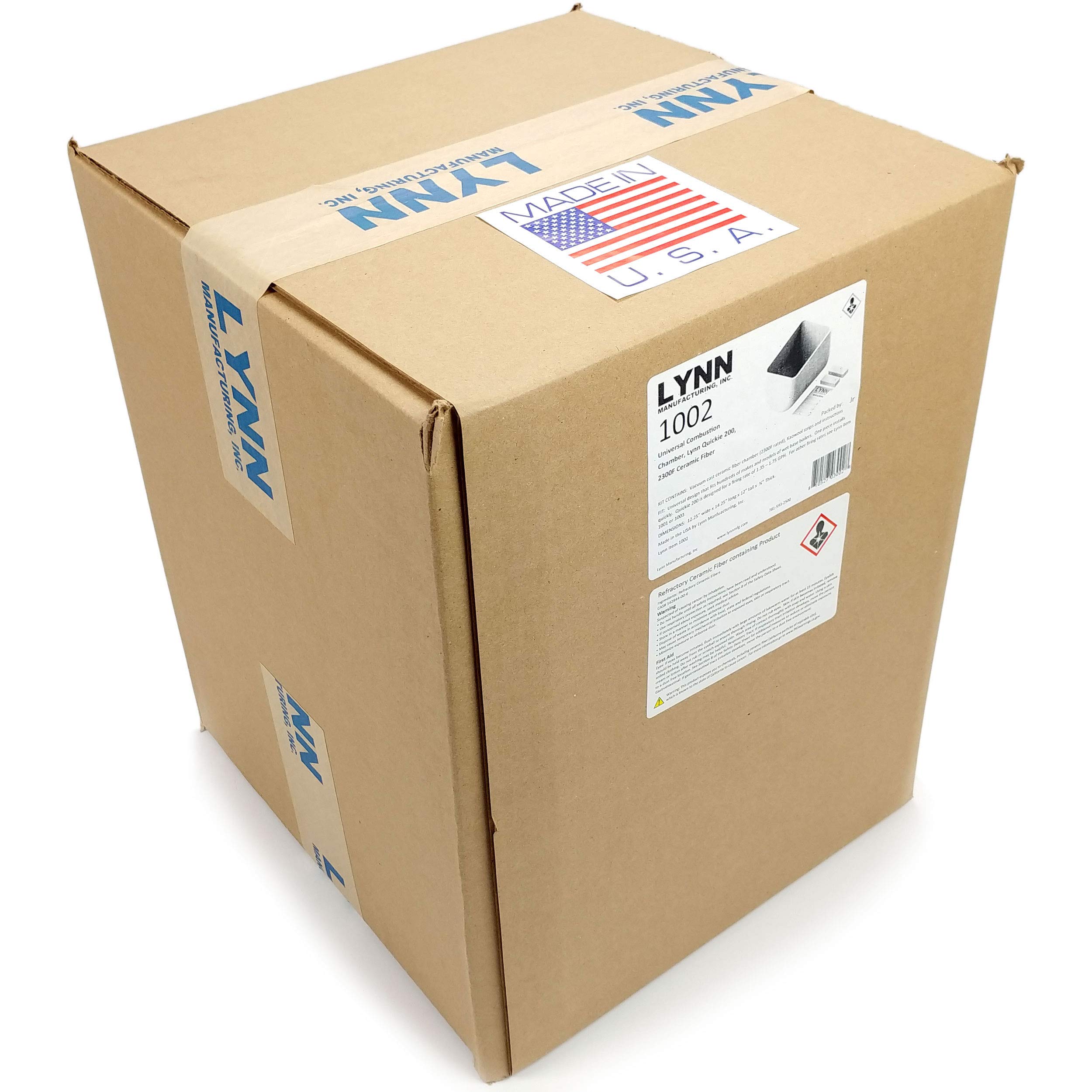 High-Temperature Universal Combustion Chamber - Lynn Quick Fire 200 with 2300°F Ceramic Fiber Lining (Model 1002) for Industrial Kilns, Foundries & Metalworking Furnaces