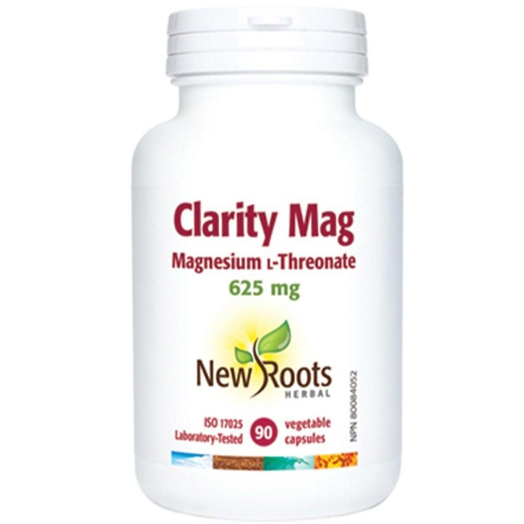 New Roots Clarity Mag Magnesium L-Threonate 625mg - 90 Veggie Capsules for Brain Health, Memory & Sleep Support | Vegan Supplement for Cognitive Function & Stress Relief