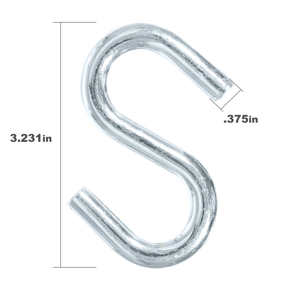 Paracord Planet - 4 Pack S-Shaped Metal Hooks (3/8