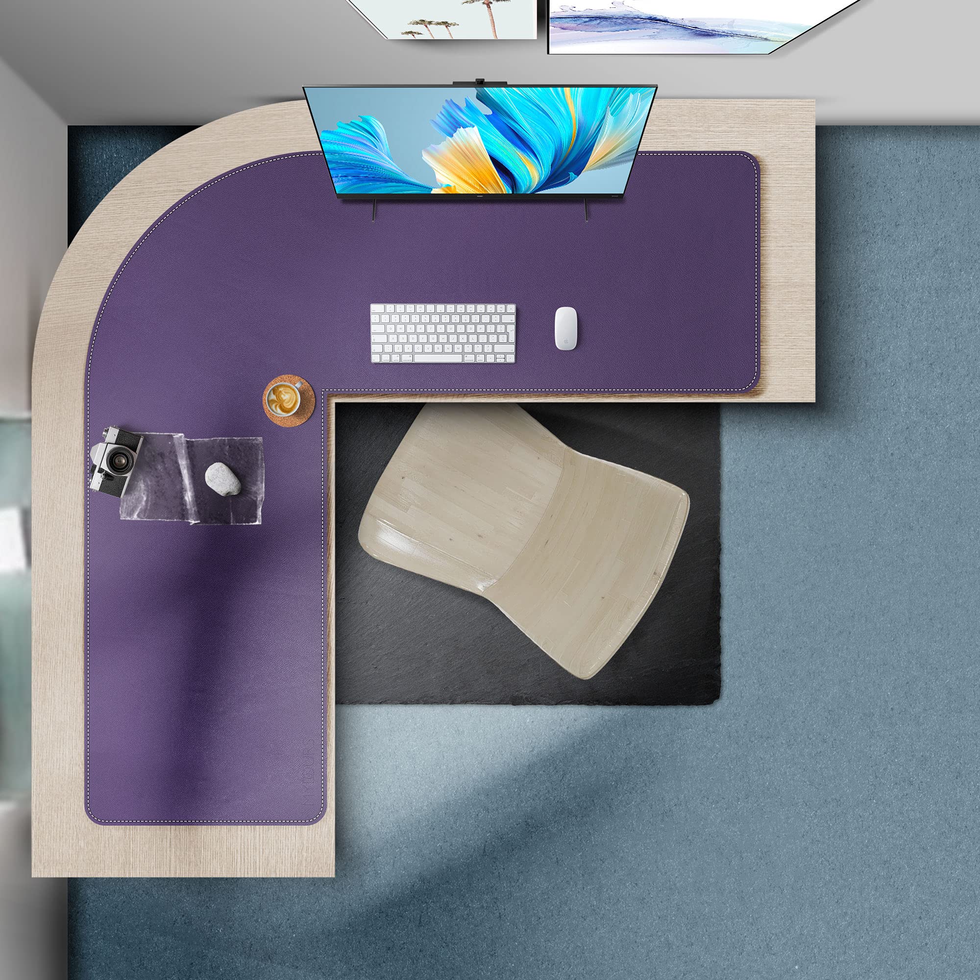 Premium L-Shaped Desk Mat - 46