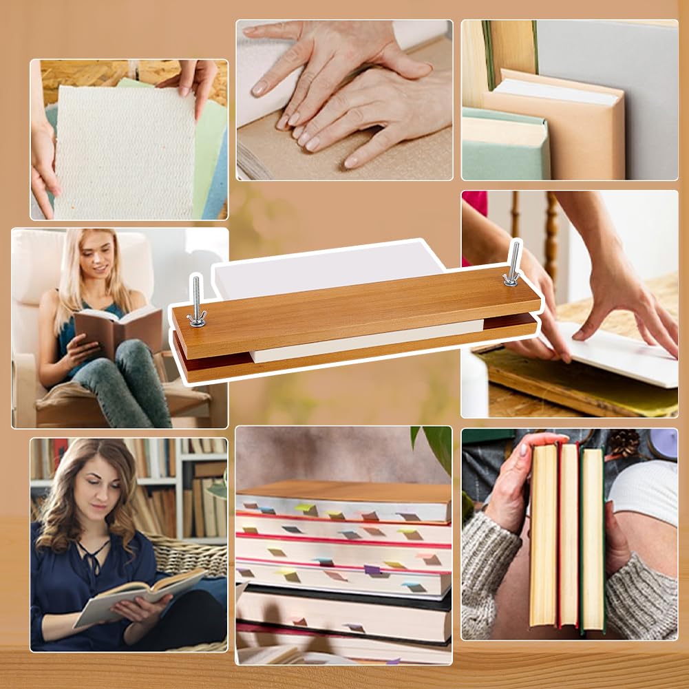 AHANDMAKER Wood Bookbinding Press - 15.75x3.15 Inch Rectangular Book Press Machine for DIY Bookbinding, Flower Pressing & Paper Crafts | Perfect for Handmade Journals, Scrapbooks & Botanical Preservation