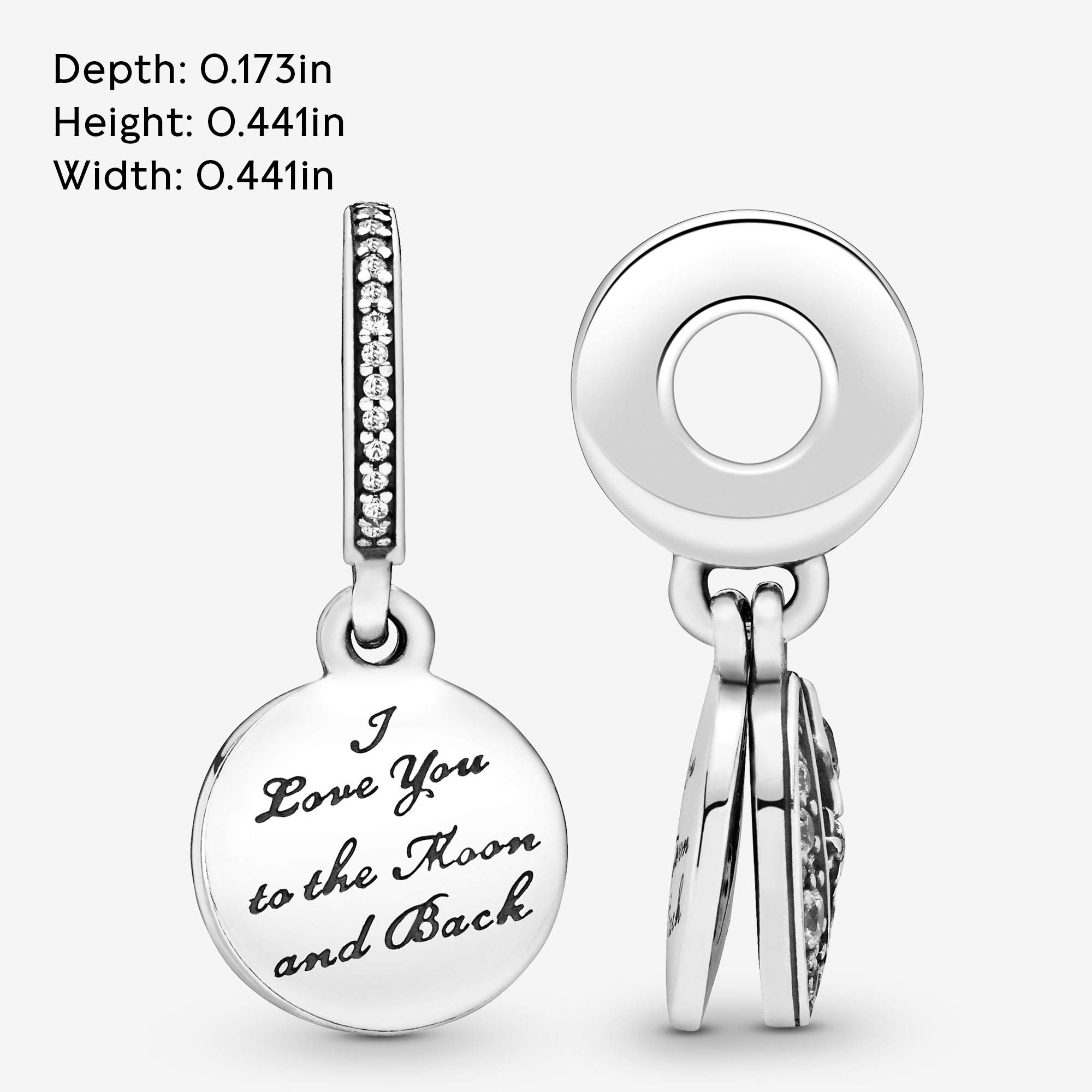 PANDORA Moon & Blue Sky Dangle Charm - Sterling Silver Enamel & Cubic Zirconia Jewelry - Compatible with PANDORA Moments Bracelets - Elegant Gift for Women with Gift Box - Perfect for Birthdays, Anniversaries & Special Occasions