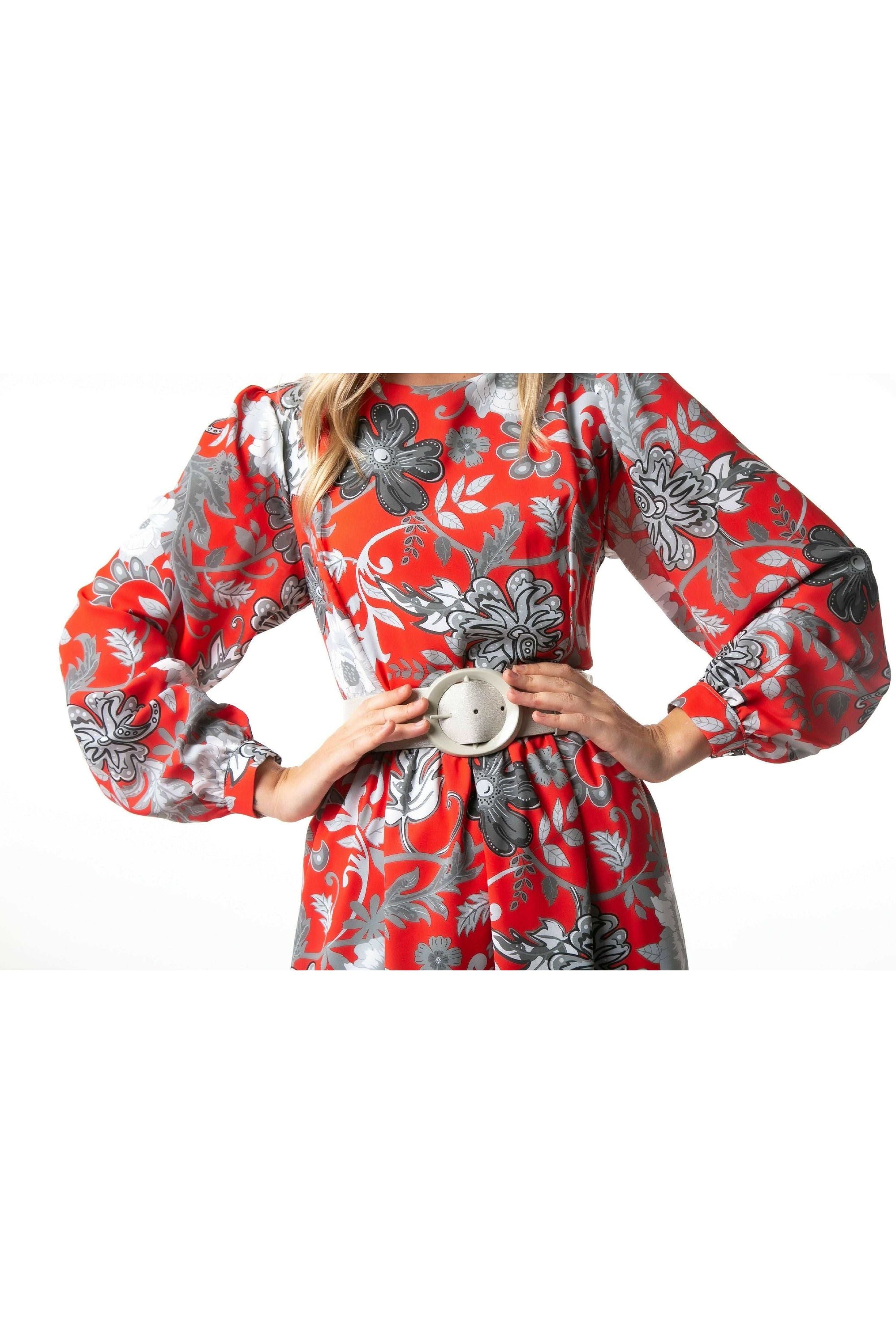 Kelly Floral Long Maxi Dress with Long Sleeves - Elegant Boho Summer Dress for Women, Beach Wedding Guest Outfit, Vacation & Party Wear