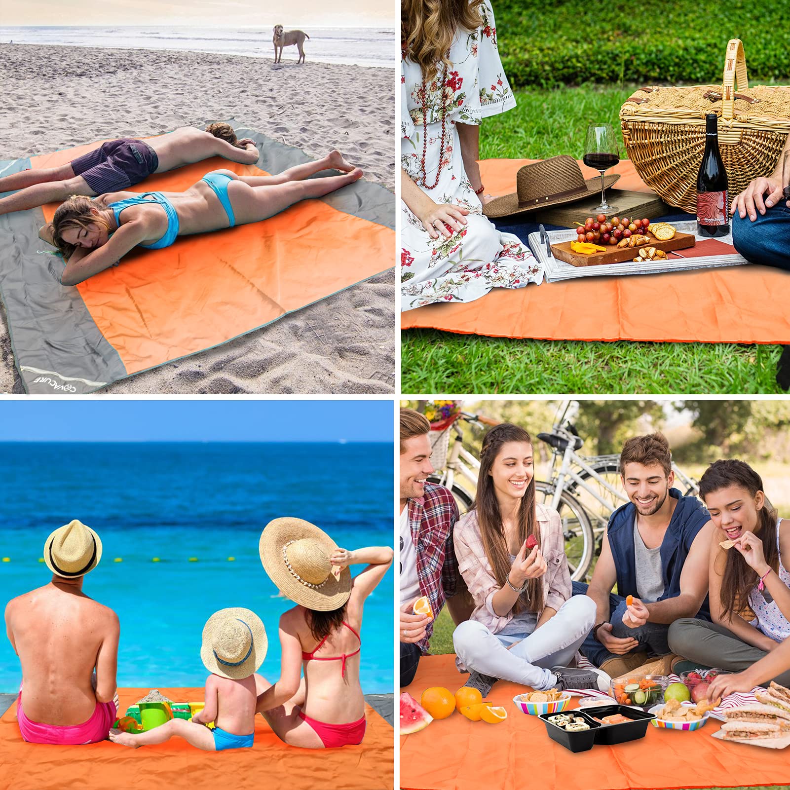 Extra Large Waterproof Beach Blanket 118x108