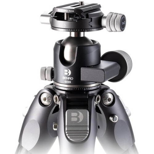 Benro Tortoise Columnless Carbon Fiber Tripod with GX35 Ballhead - 5-Section Twist Lock Legs, Lightweight & Stable for Photography - Perfect for Travel, Hiking, and Outdoor Shooting