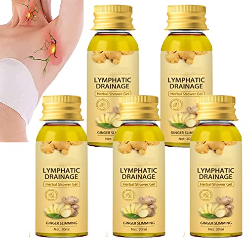OVAI Lymphatic Drainage Ginger Shower Gel - Herbal Body Wash with Ginger for Detox & Relaxation | Perfect for Post-Workout Recovery & Spa-Like Self Care