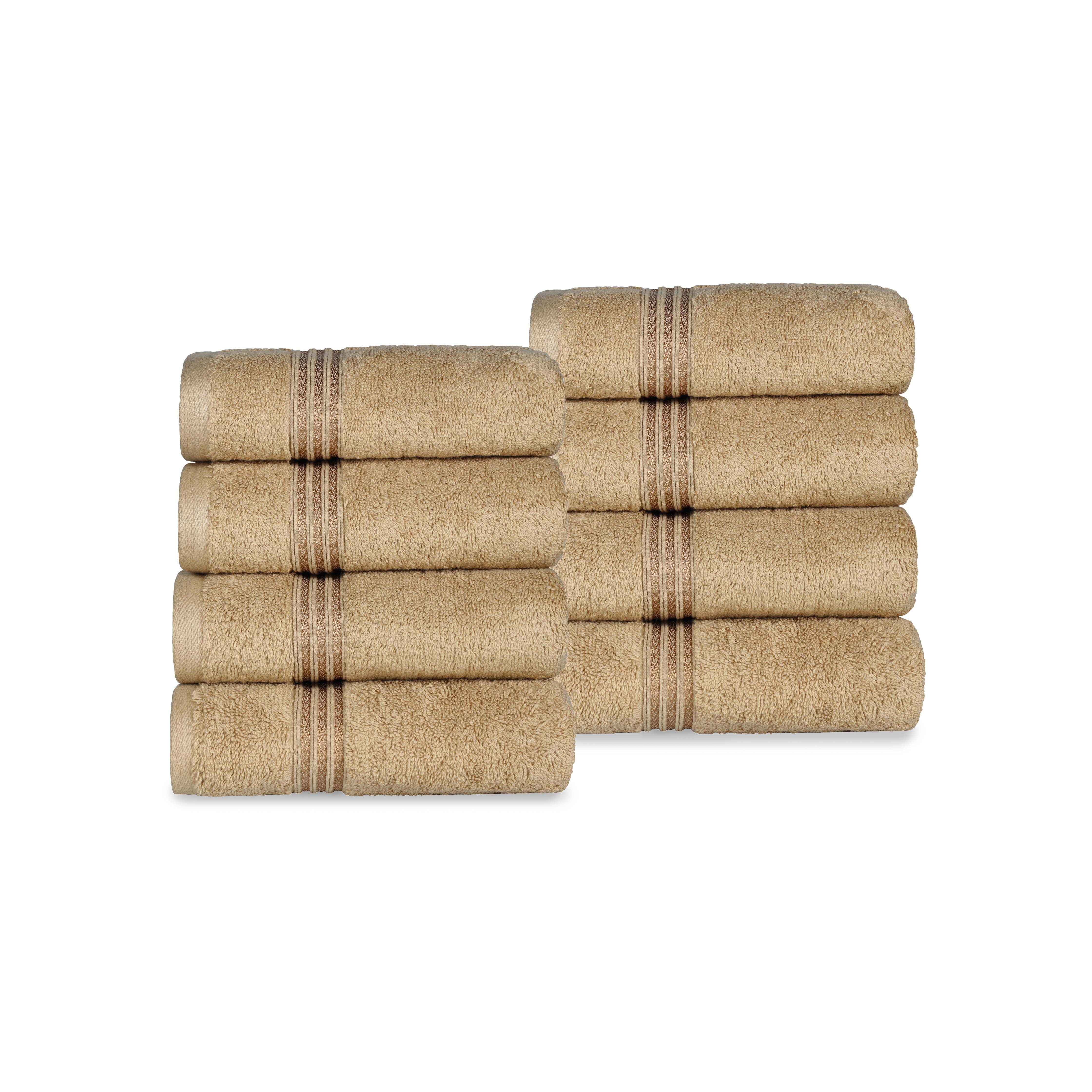 Premium Egyptian Cotton Hand Towels - Ultra Soft & Highly Absorbent Bath Towel Set of 8 for Bathroom, Spa & Guest Use