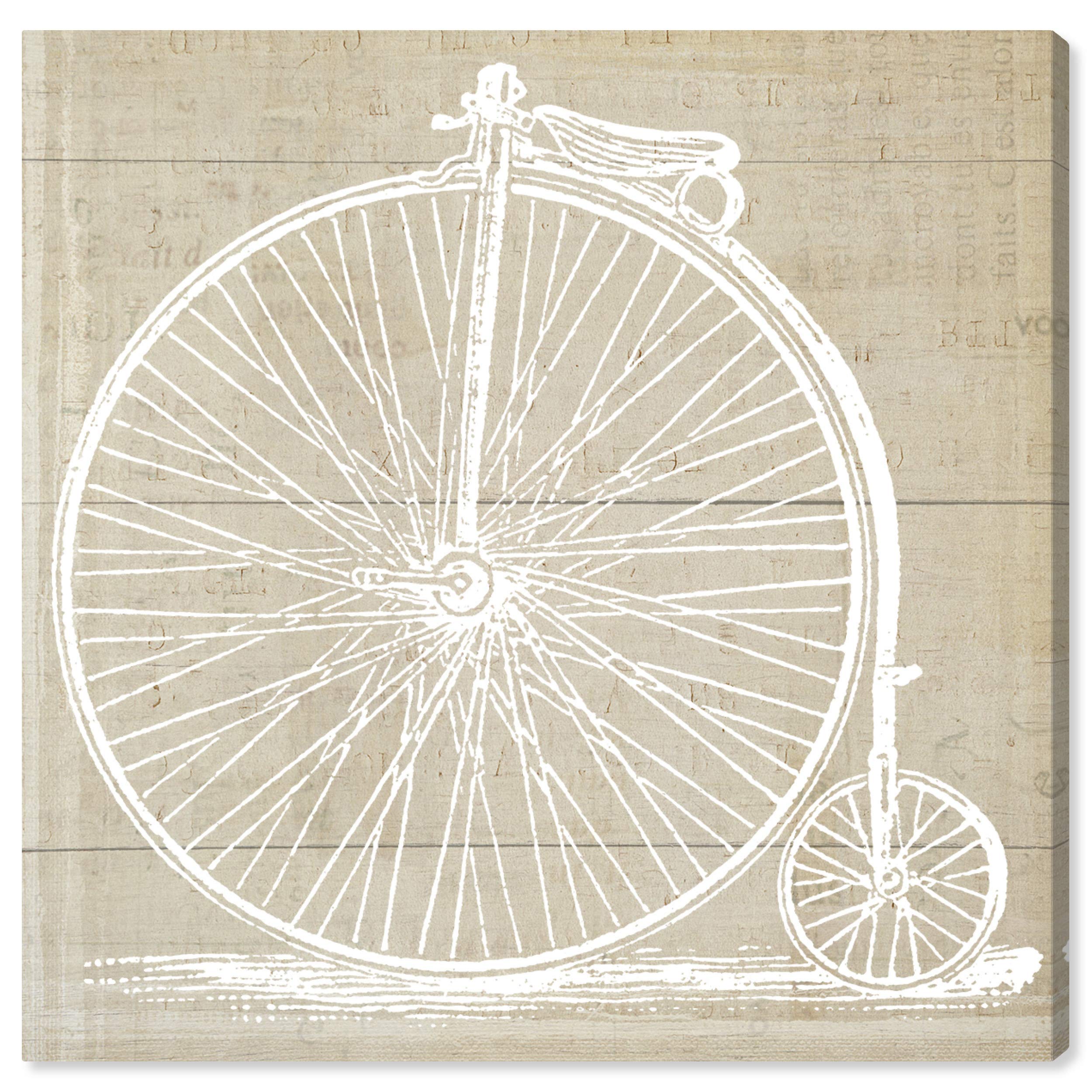 Oliver Gal Artist Co. '14597 Victor' Transportation Wall Art Canvas Print - 20x20 Inches, White & Brown Home Decor - Perfect for Living Room, Bedroom or Office Wall Art