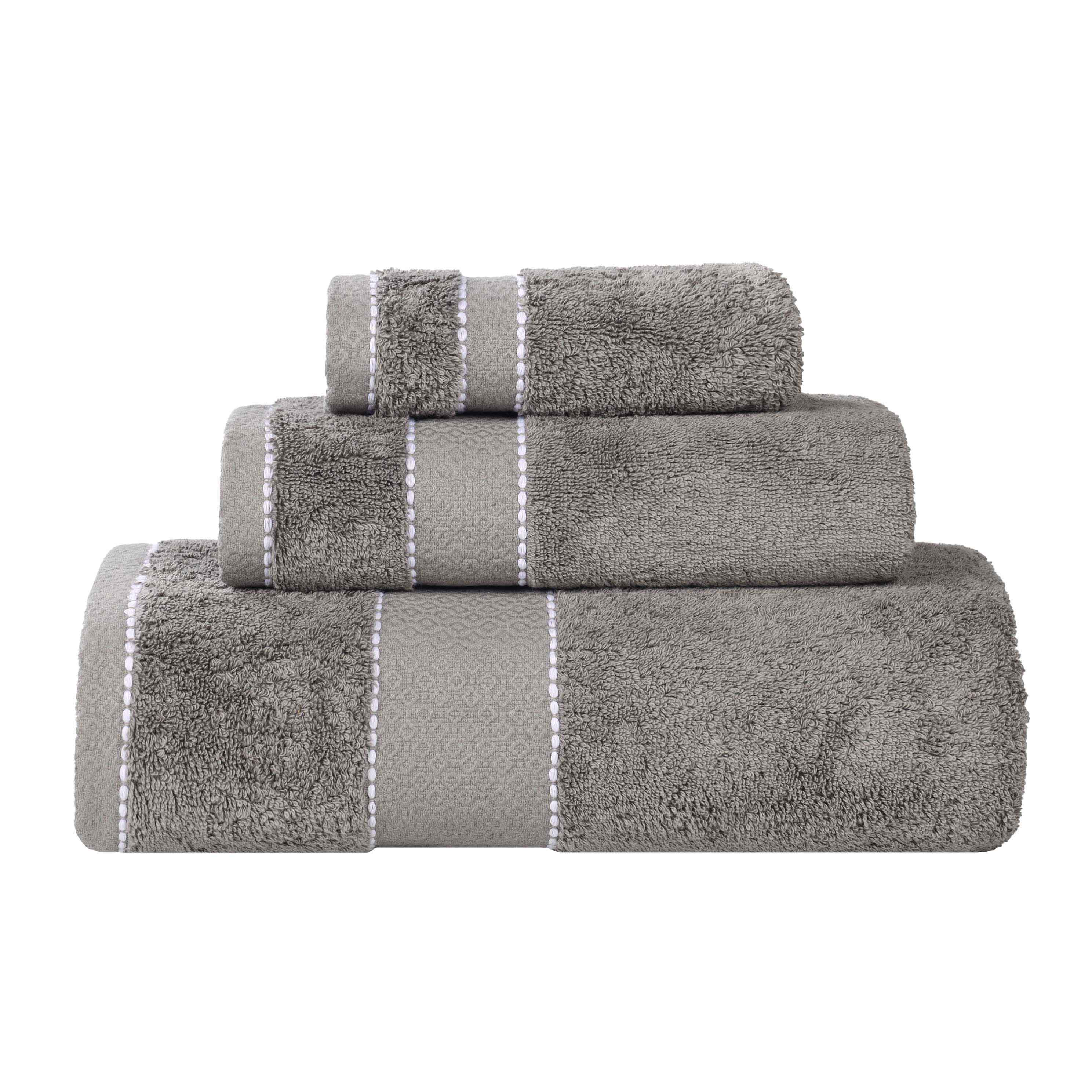 Premium 3-Piece Giza Cotton Towel Set - Ultra Absorbent & Soft Egyptian Dobby Weave - Perfect for Bath, Spa & Luxury Home Decor