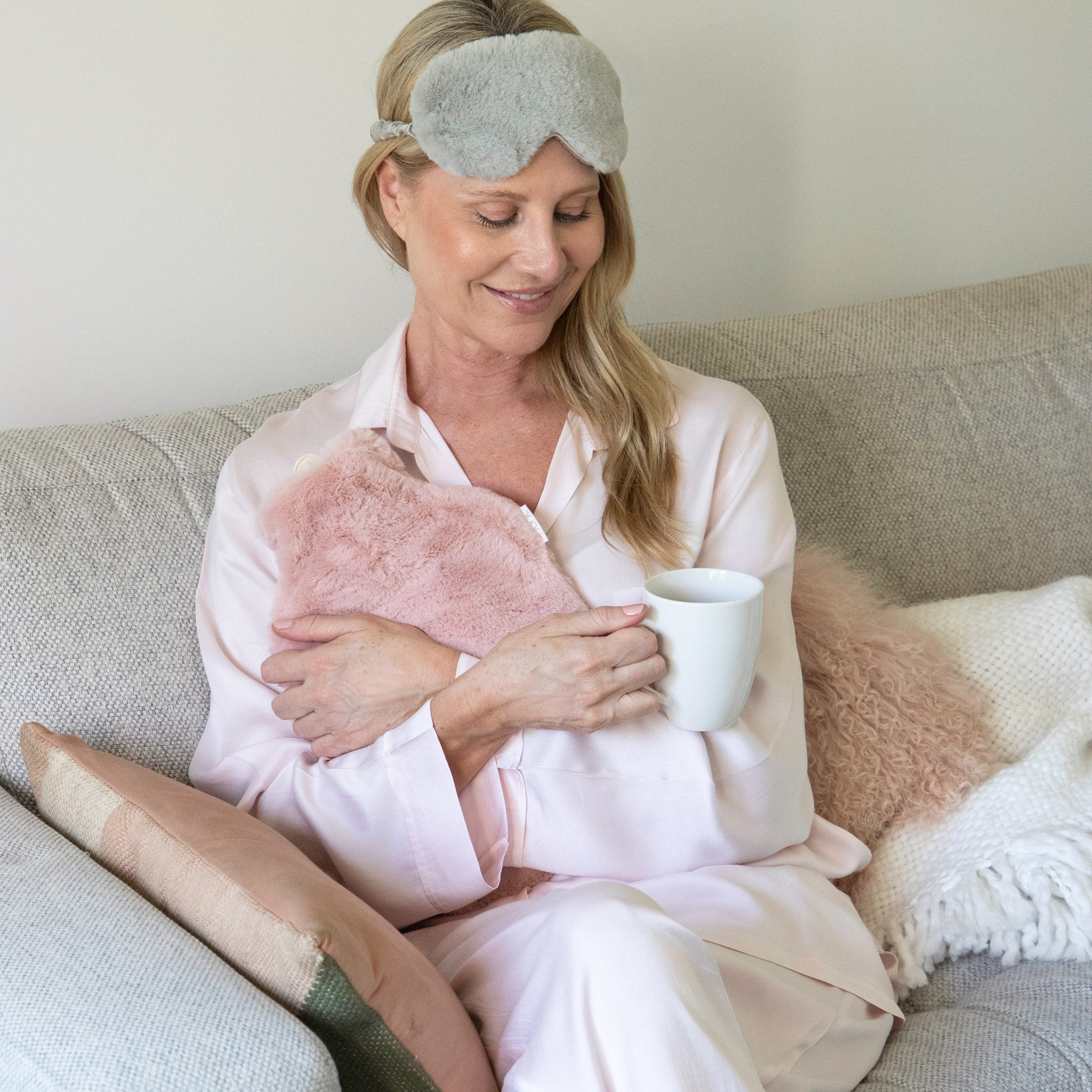 Premium Smokey Grey Sleep Eye Mask for Women & Men - Soft Comfortable & Adjustable for Travel, Meditation & Relaxation