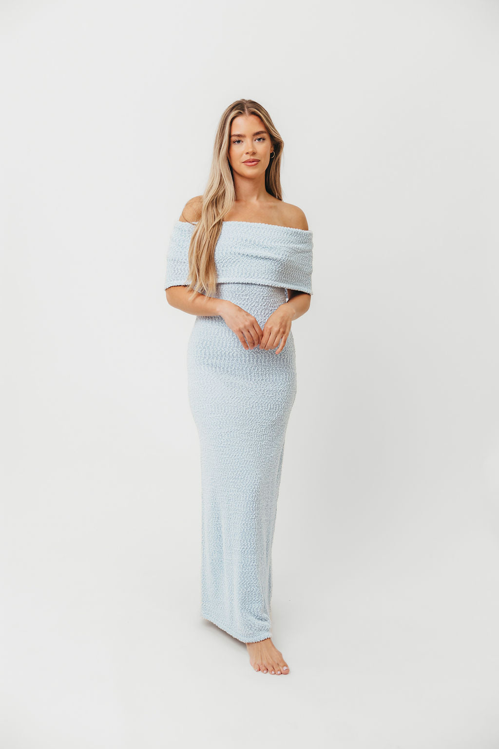Brit Maxi Dress in Dusty Blue - Bump Friendly Maternity Dress for Women | Comfortable & Stylish Pregnancy Wear for Casual Outings, Baby Showers & Summer Events