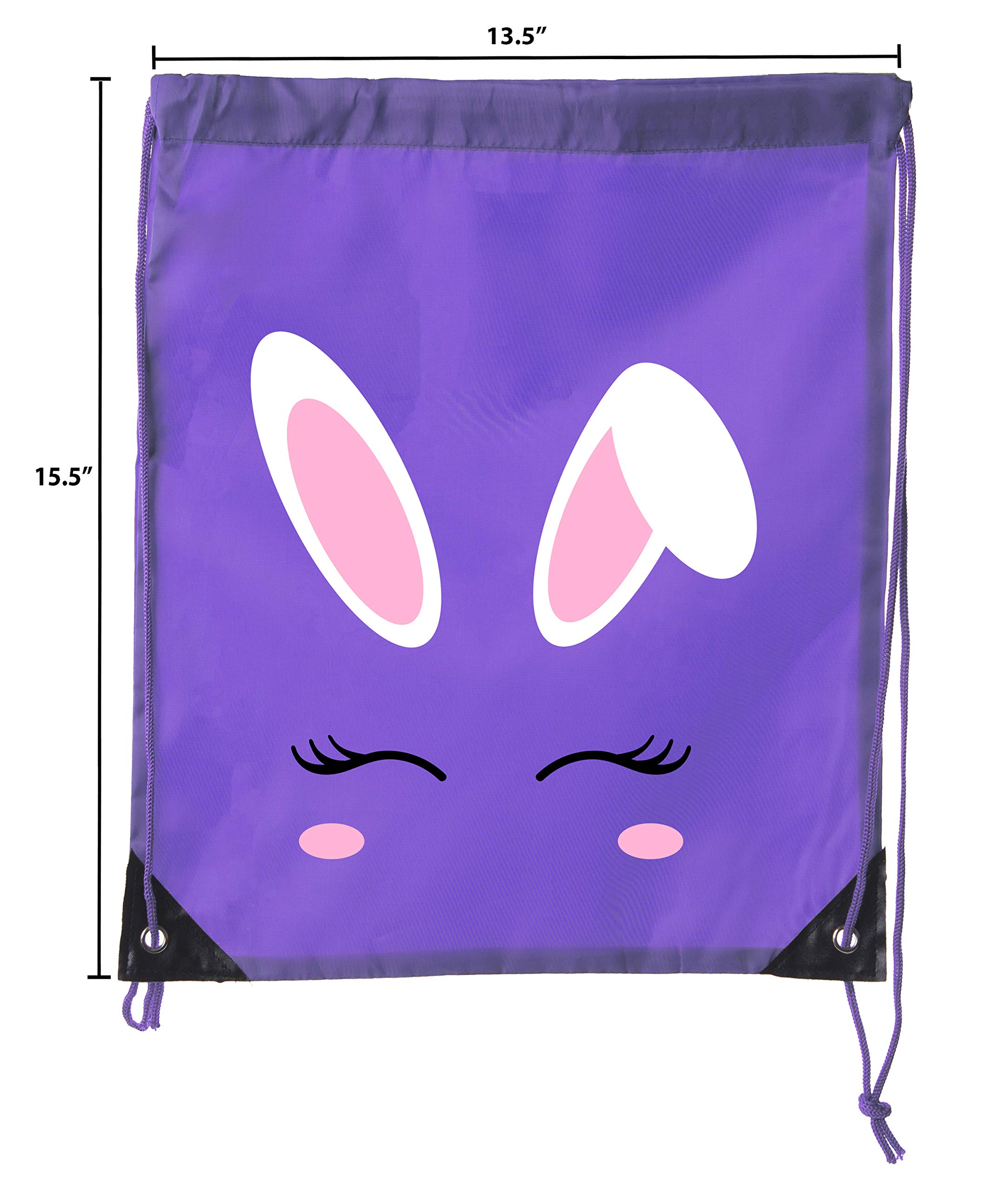 Easter Basket Bags with Bunny Face - Bulk Drawstring Backpacks for Easter Party Favors & Goody Bags | Perfect for Easter Egg Hunts, School Events & Gift Giving