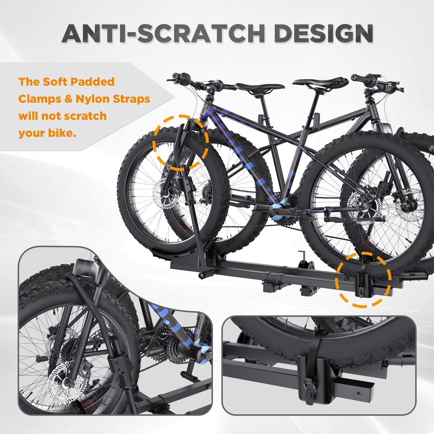 Heavy Duty 2-Bike Hitch Rack for E-Bikes & Fat Tire Bikes - 200 lbs Capacity, Wobble-Free Smart Tilting Platform - Fits 2 Inch Receiver - Perfect for Road Trips, Camping & Outdoor Adventures