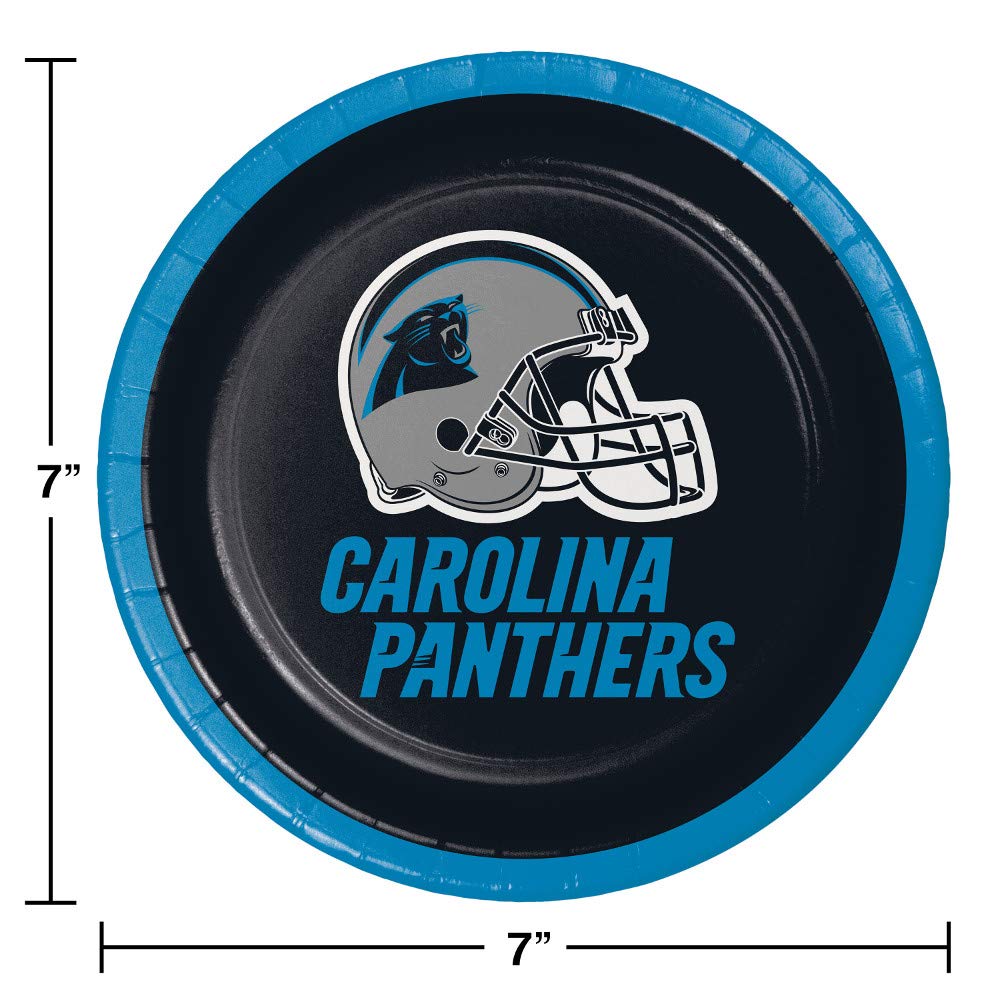 Carolina Panthers NFL Game Day Party Supplies Kit - Includes Plates, Cups, Napkins & More for 8 Guests - Perfect for Football Tailgates, Home Gatherings & Super Bowl Parties