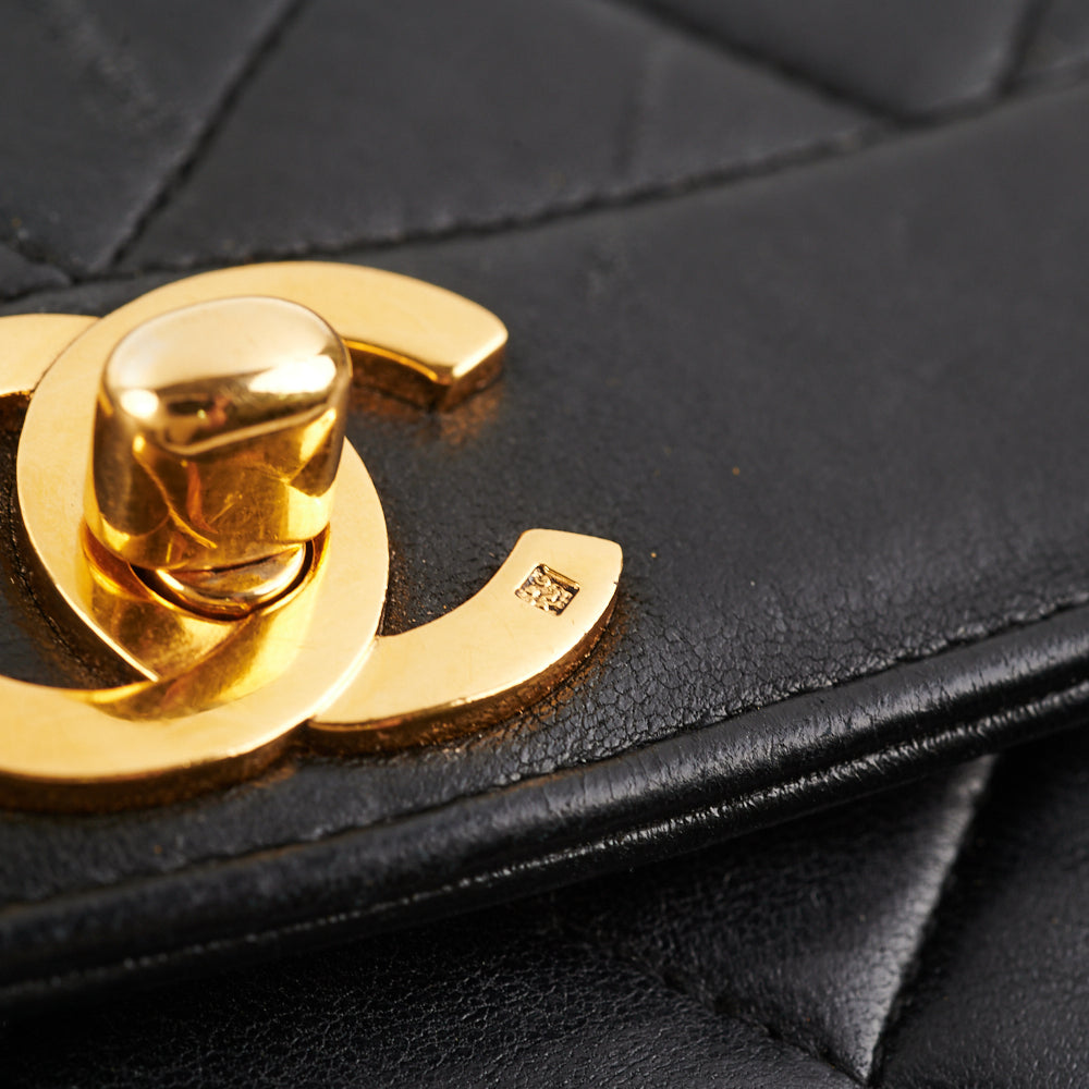 Chanel Medium Diana Black Leather Shoulder Bag - Luxury Designer Handbag for Women | Perfect for Work, Travel & Evening Events