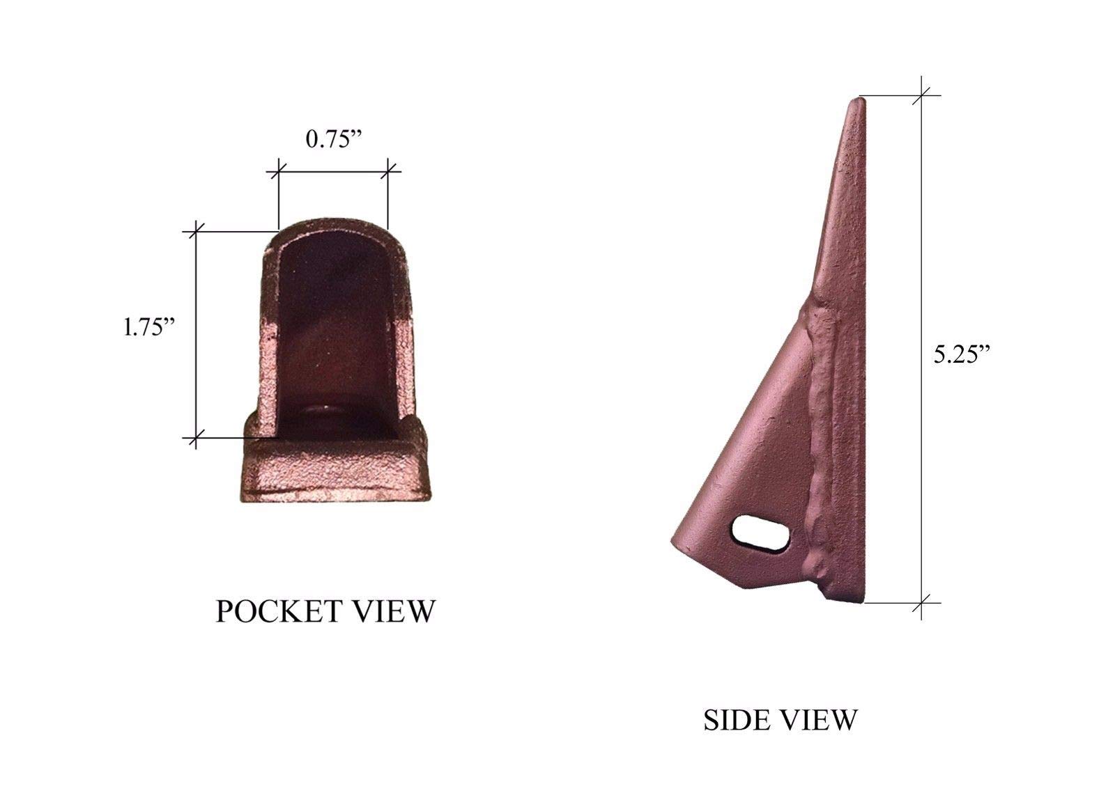 Digger Supply 8 - Gannon Scraper Box Shanks with Scarifier Teeth & Clips - H920, 8075, K1306 - Heavy Duty Tractor Attachment for Landscaping & Soil Preparation