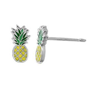 Stylish Enamel Pineapple Stud Earrings for Women - Perfect for Summer, Beach, and Tropical-Themed Outfits