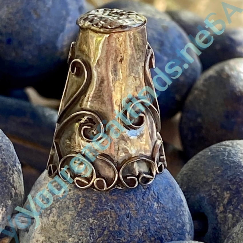 Vintage Mexican Sterling Silver Thimble with Heart Design - Authentic Handmade Collectible for Sewing, Crafting & Gift Giving